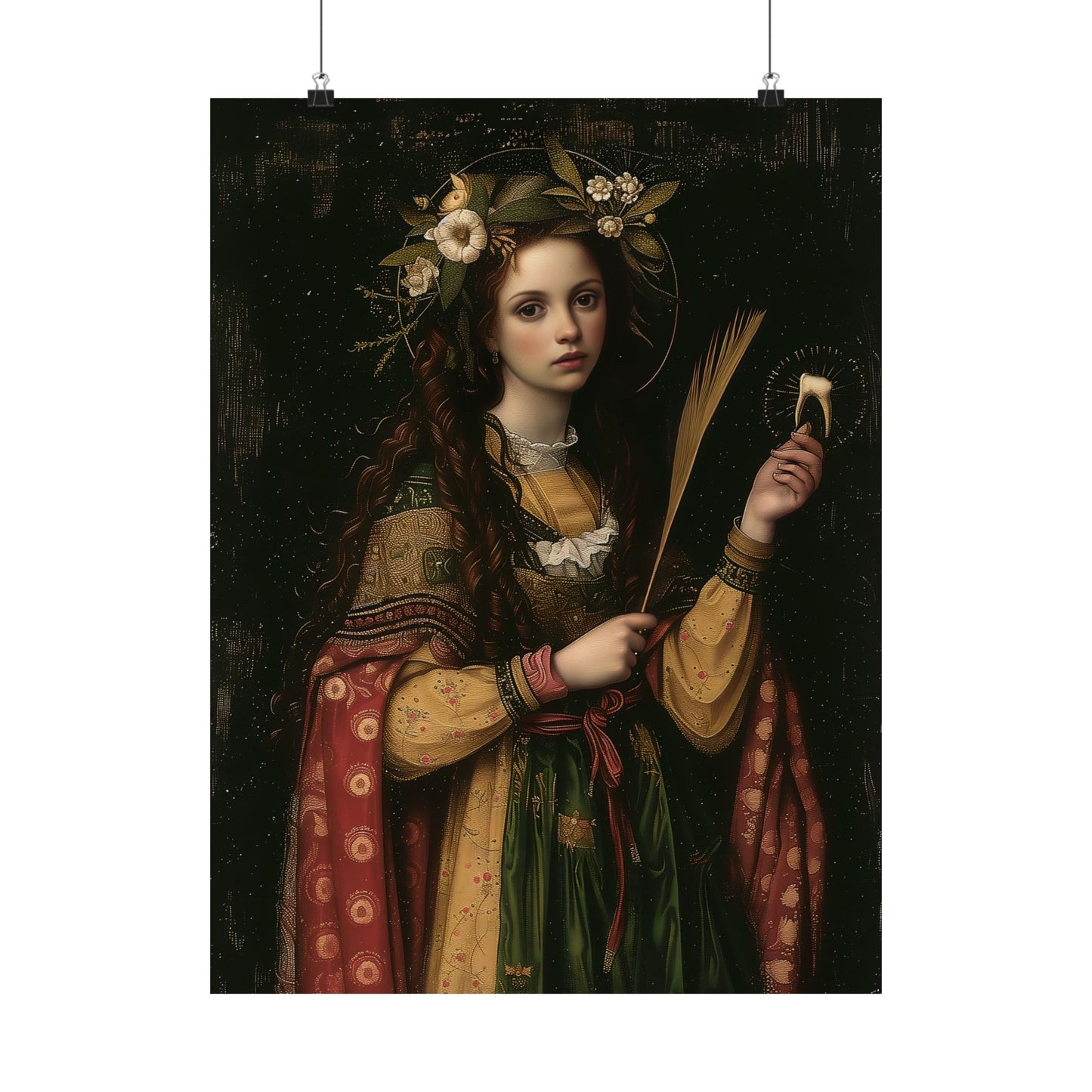 Saint Apollonia Poster Print - Sanctified Souls Print - Multiple Sizes - Premium Posters - Catholic Art for your home