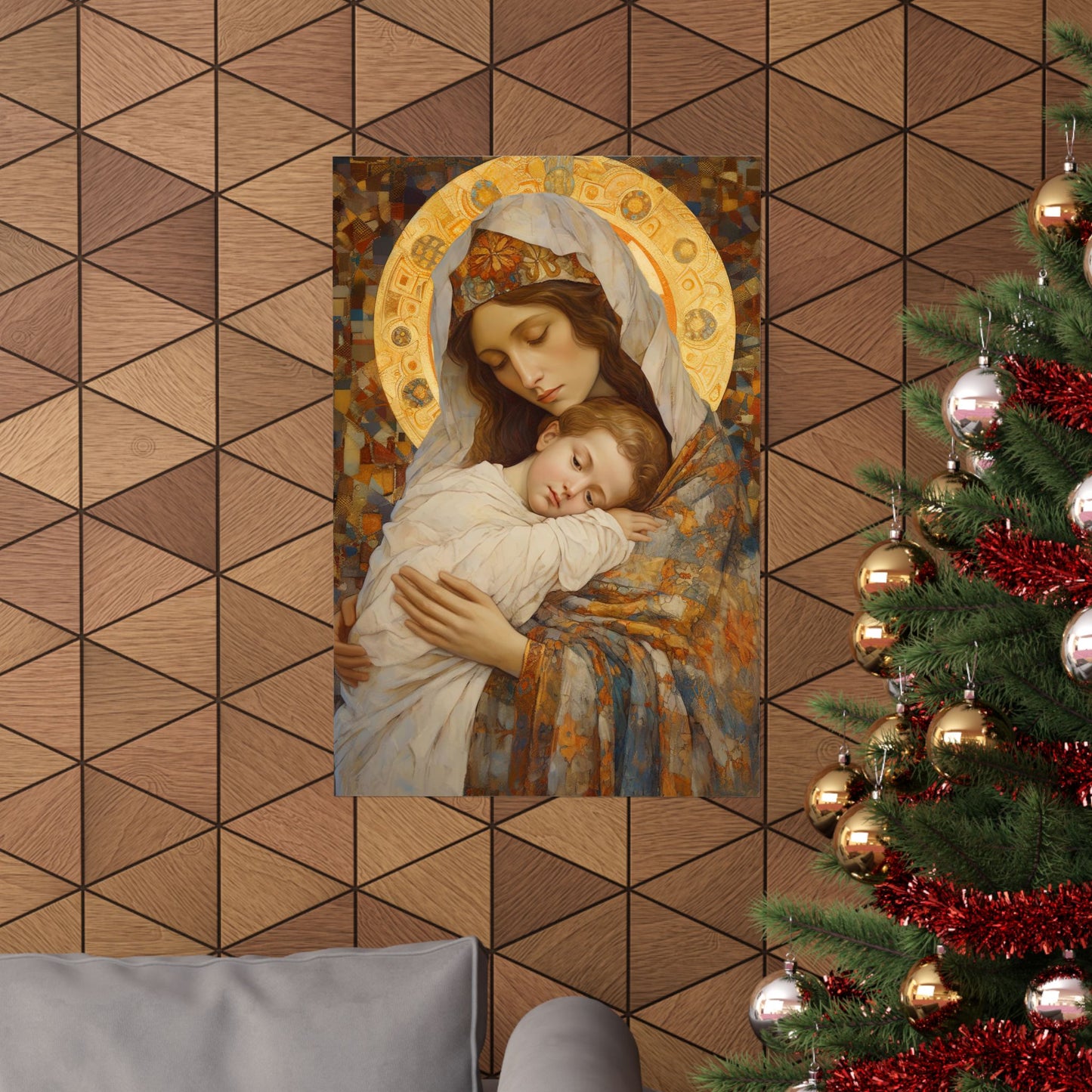 Cradle of Grace - Madonna and the Christ Child - Print - Sanctified Souls Print - Multiple Sizes - Premium Matte Vertical Posters