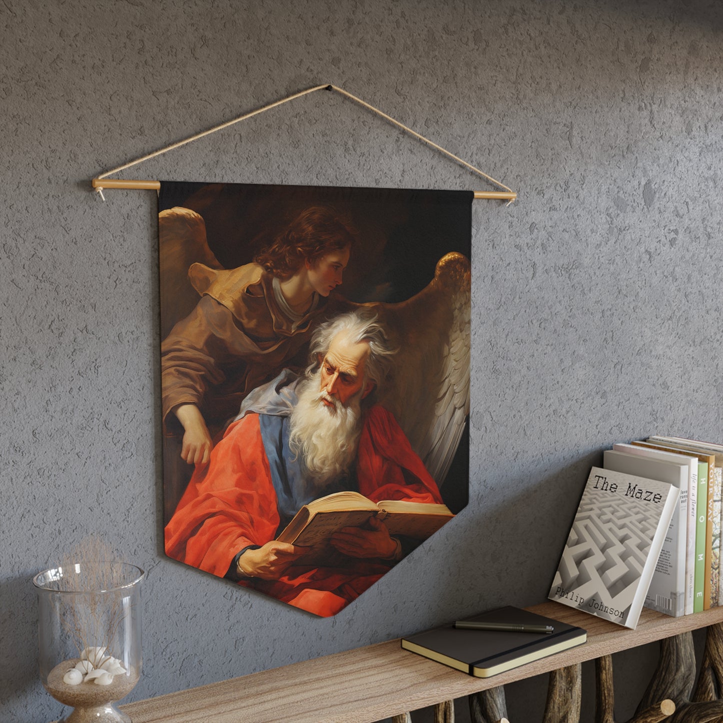 Saint Matthew Wall Banner / Wall Hanging - Catholic Home Art - Large Saint Art for your home - 18" x 21"