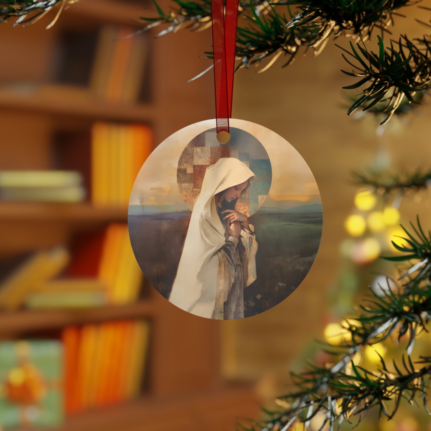 Our Lady of the Prairie Metal Ornament - Religious Holiday Christmas Ornament and Keepsake - Prayer Ornament