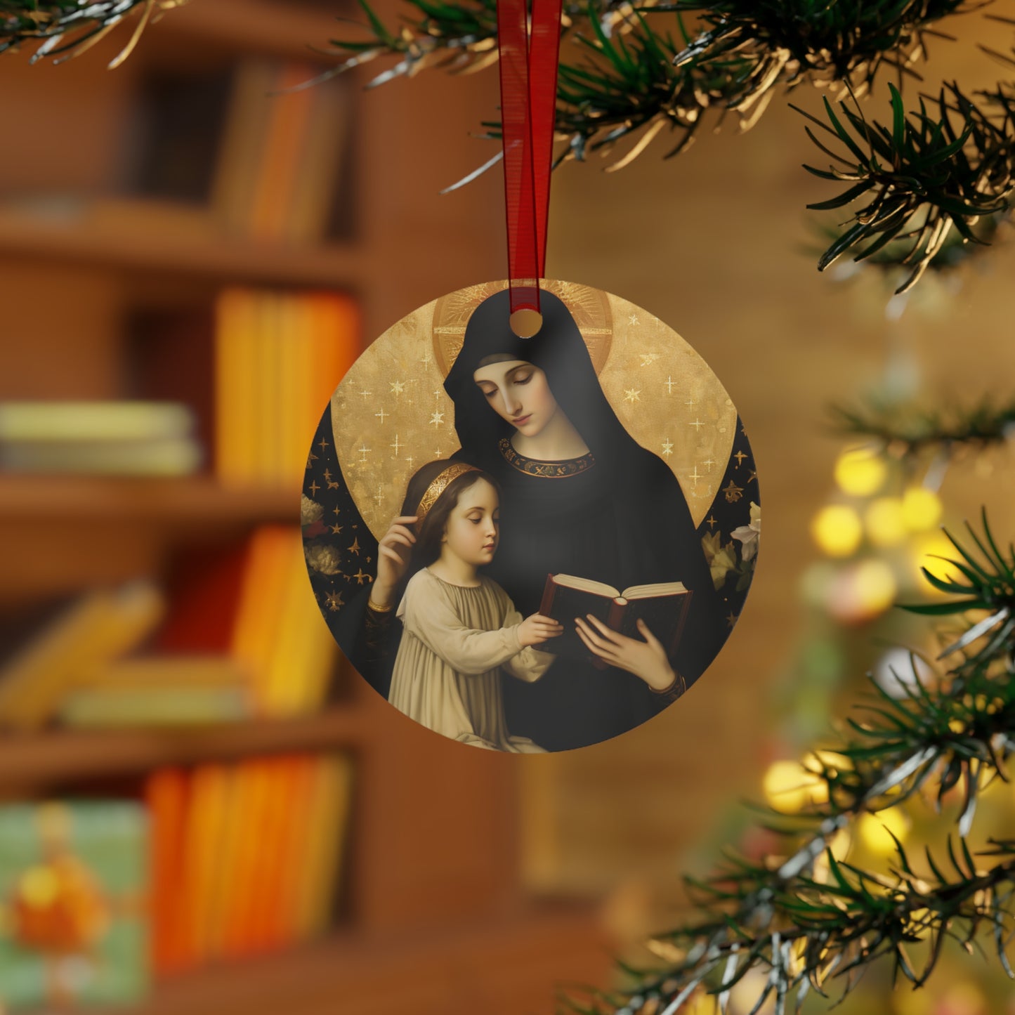 Saint Marcellina Ornament - Religious Holiday Christmas Ornament and Keepsake - Double sided Keepsake Religious Ornament
