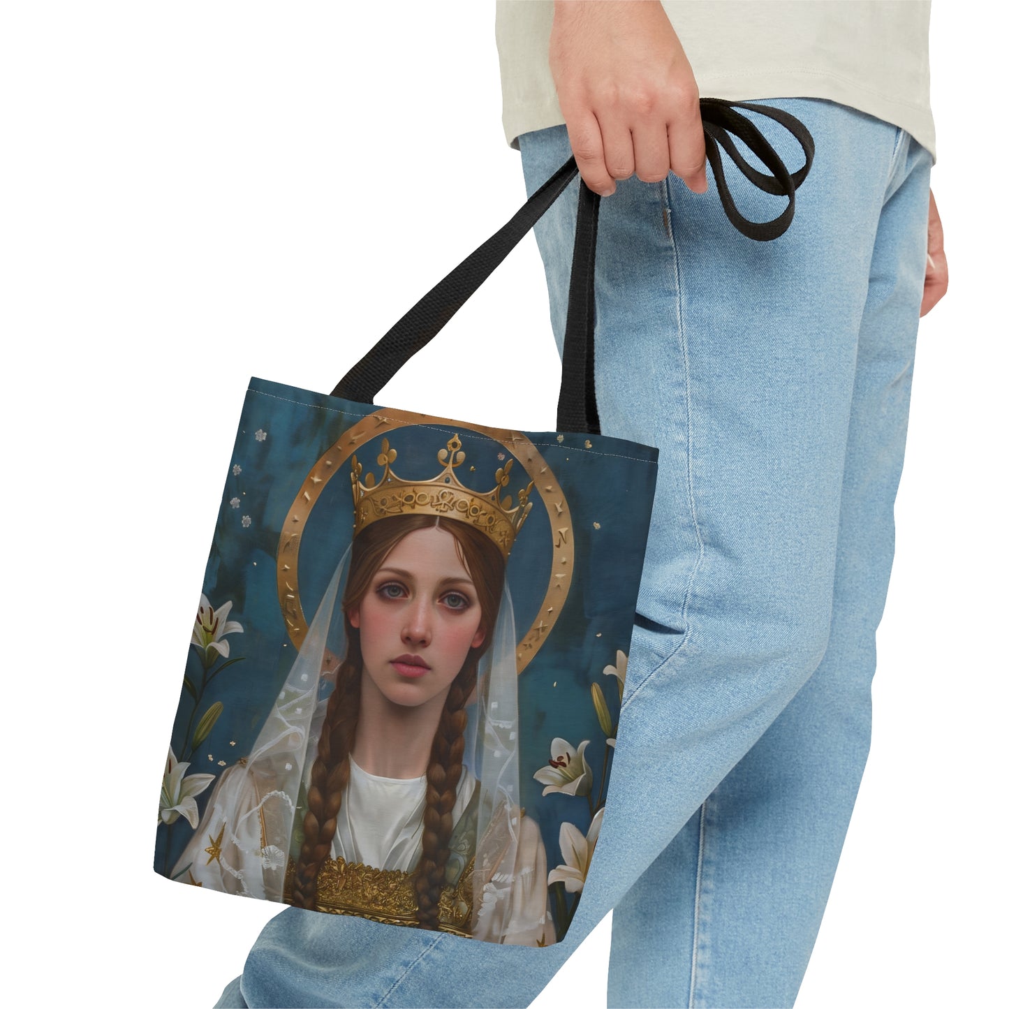 Saint Isabel of France Tote Bag - Three sizes - Large Medium Small Faith Art Bag - Catholic purse - Double Sided - Patron Saint Art