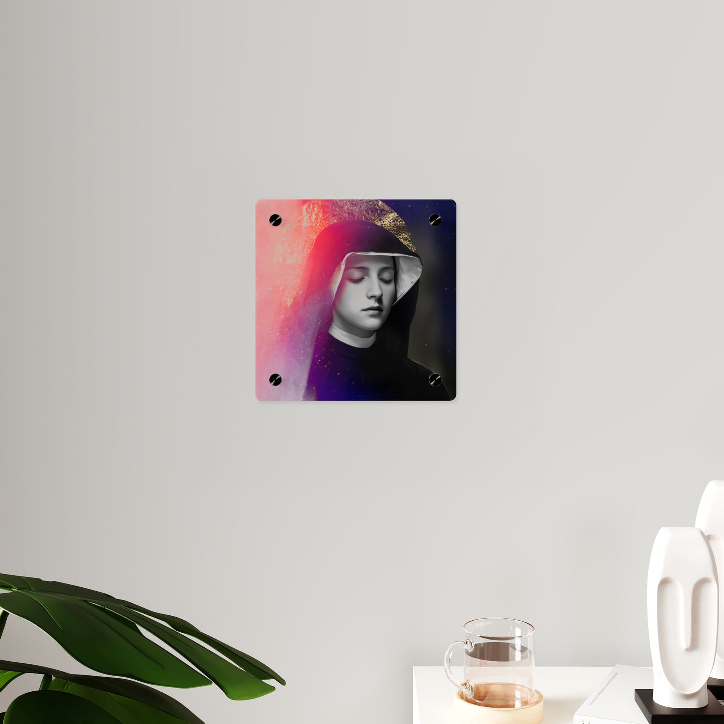 Saint Faustina Kowalska Wall Art Panel - Ready to Hang Acrylic Print - Catholic Saint Art - Patron Saint Print - No Frame needed