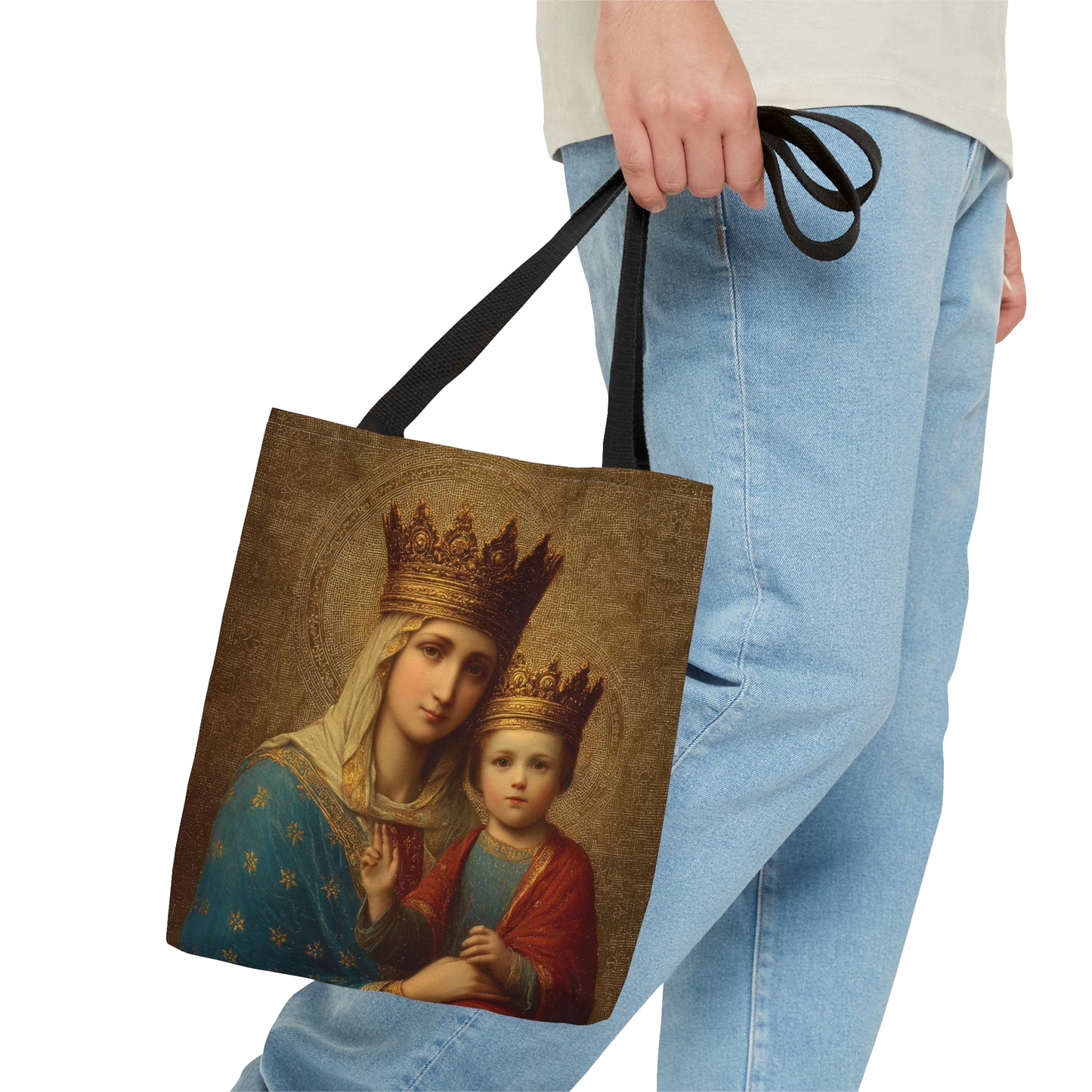 Madonna della Strada - Our Lady of the Way Tote Bag - Large Medium Small Faith Art Bag - Catholic Faith Purse - Double Sided