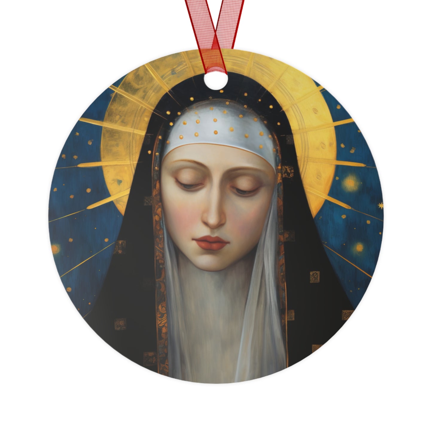 Saint Bridget of Sweden Metal Ornament - Religious Holiday Christmas Ornament and Keepsake - Double sided - Prayer Ornament - Catholic Gift