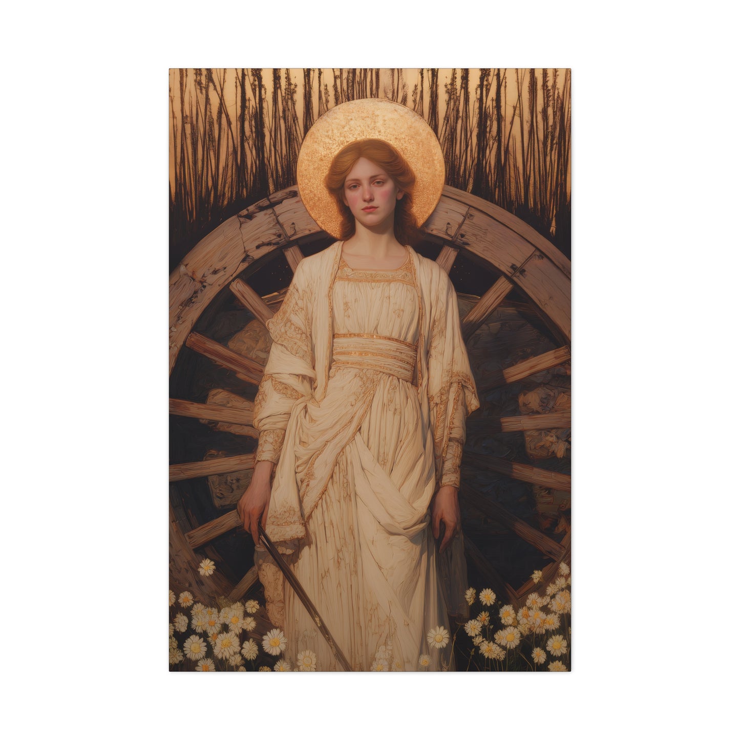 Saint Catherine of Alexandria - Museum Wrapped Canvas - Sanctified Souls Print - Religious Art for your Home - Catholic Patron Saint Art