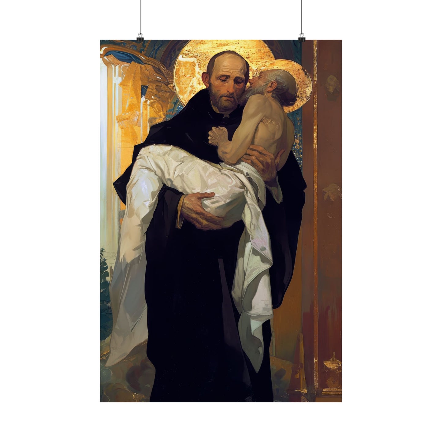 Saint John of God Poster Print - Sanctified Souls Print - Multiple Sizes - Premium Posters - Catholic Art for your home