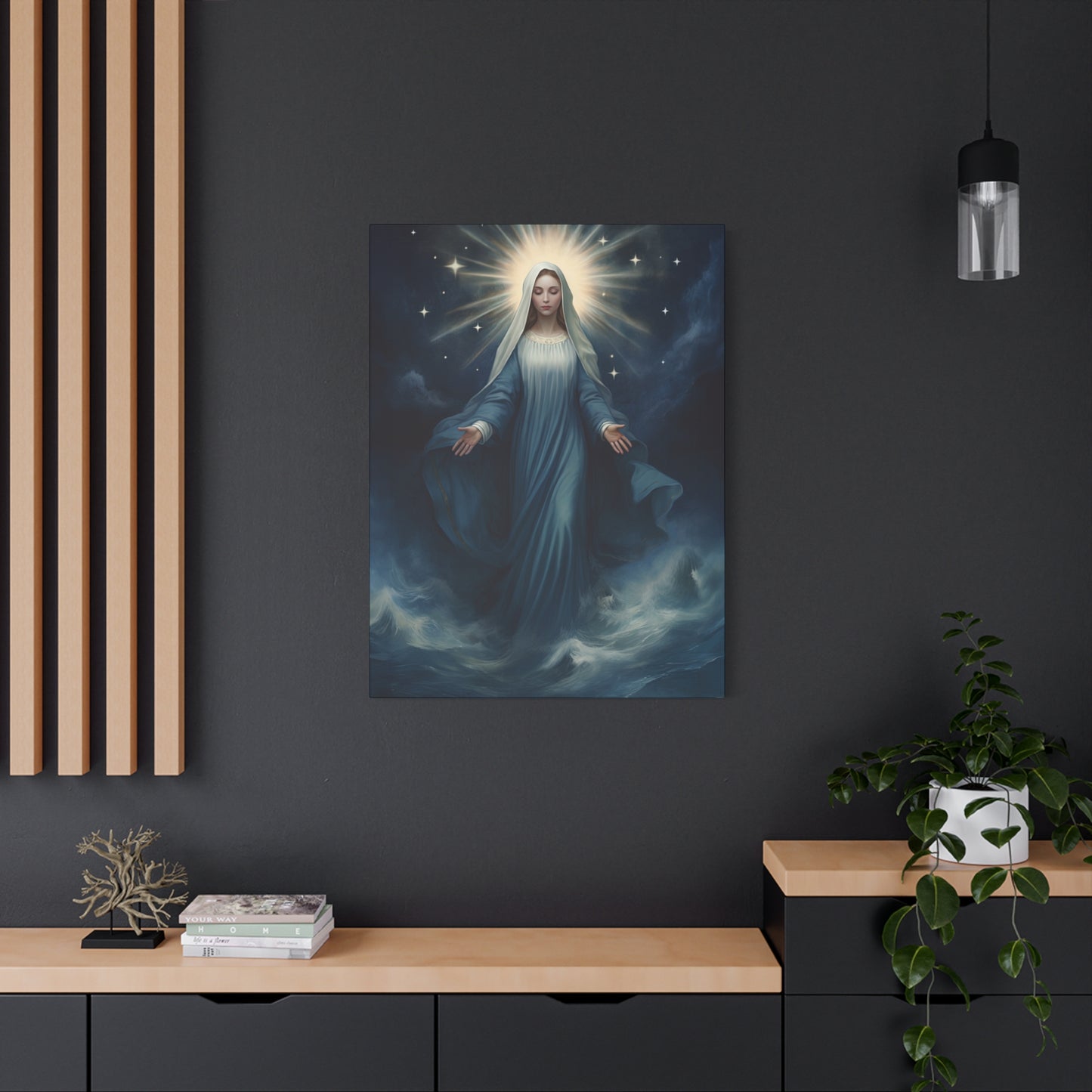 Our Lady Star of the Sea Canvas Print - Multiple Sizes - Catholic Home art - Museum Wrapped Canvas - Stella Maris