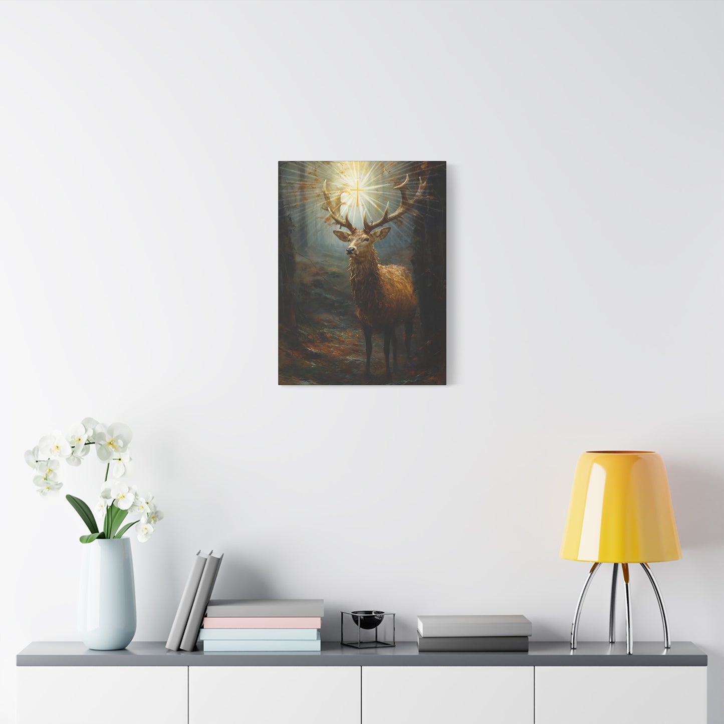 The Stag of Saint Hubert / Saint Hubertus Stag - Museum Wrapped Canvas - Sanctified Souls Print - Religious Art for your Home