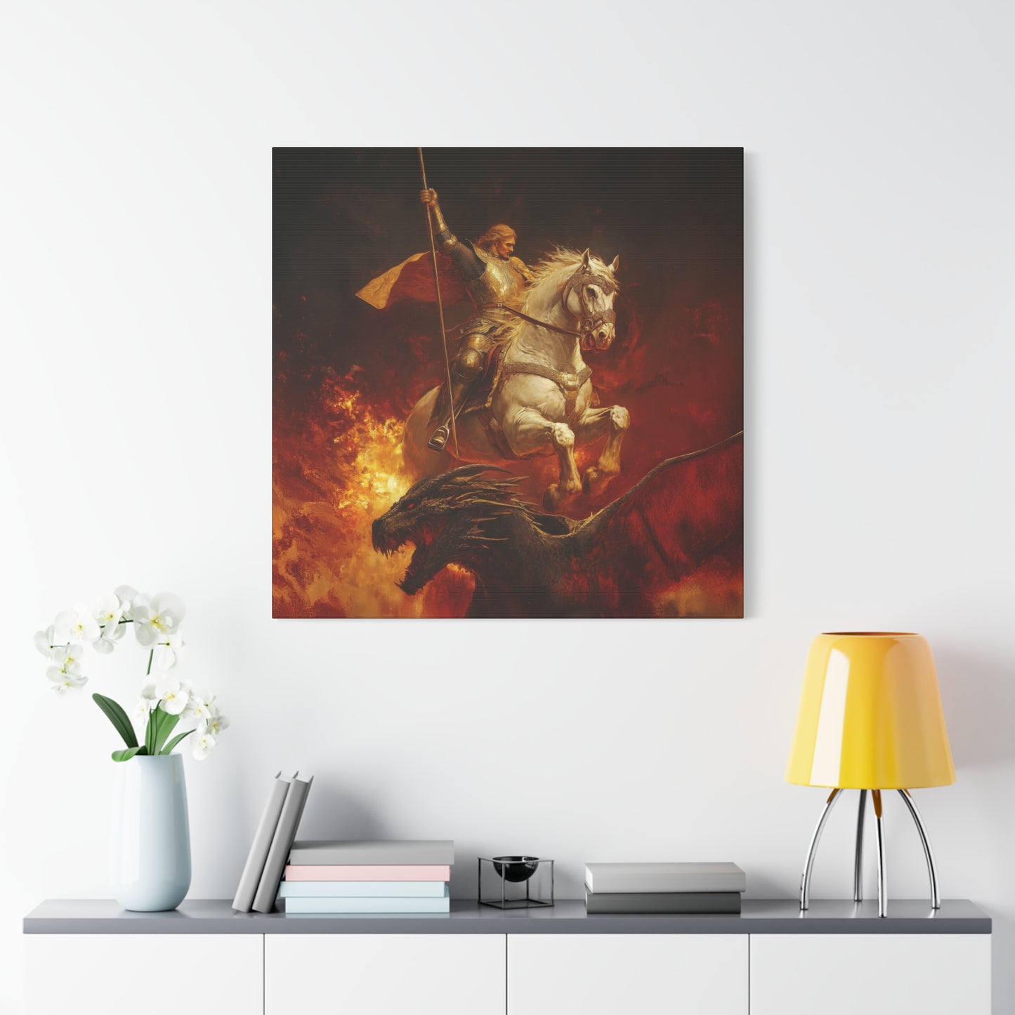 Saint George - Museum Wrapped Canvas - Sanctified Souls Print - Religious Art for your Home - Catholic Patron Saint Art