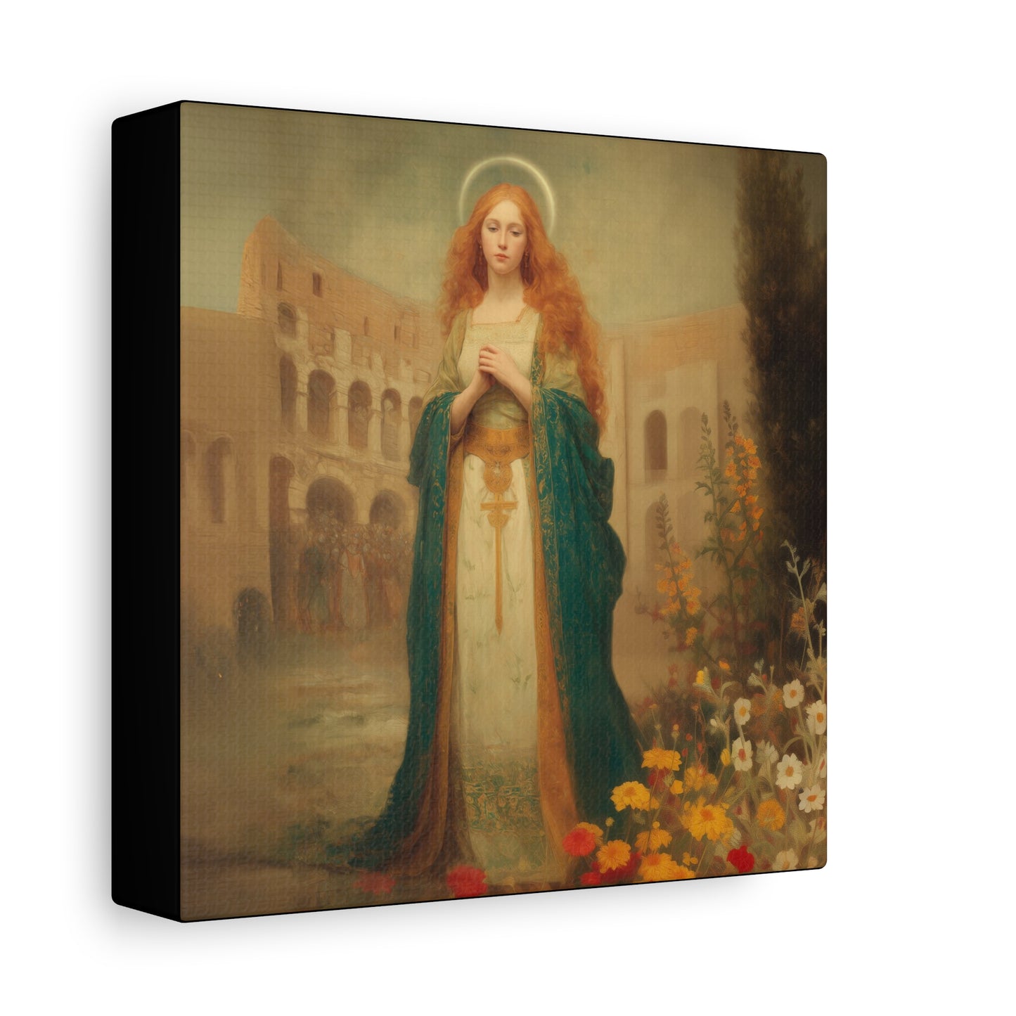 Saint Justina - Multiple Sizes - Catholic Home art - Museum Wrapped Canvas - Sanctified Souls Print - Catholic Martyr Art