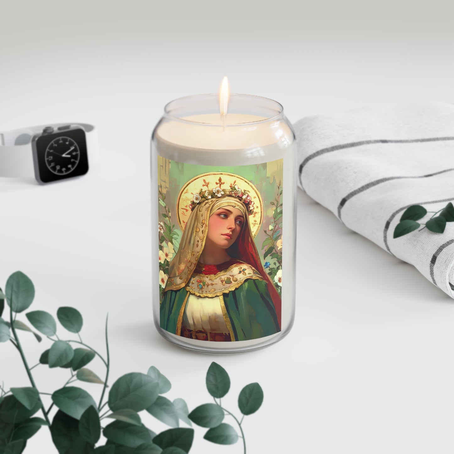 Saint Matilda of Germany Portrait Candle - Scented Prayer Candle, 13.75oz - Tall Size - Religious Prayer Candle - Catholic Art