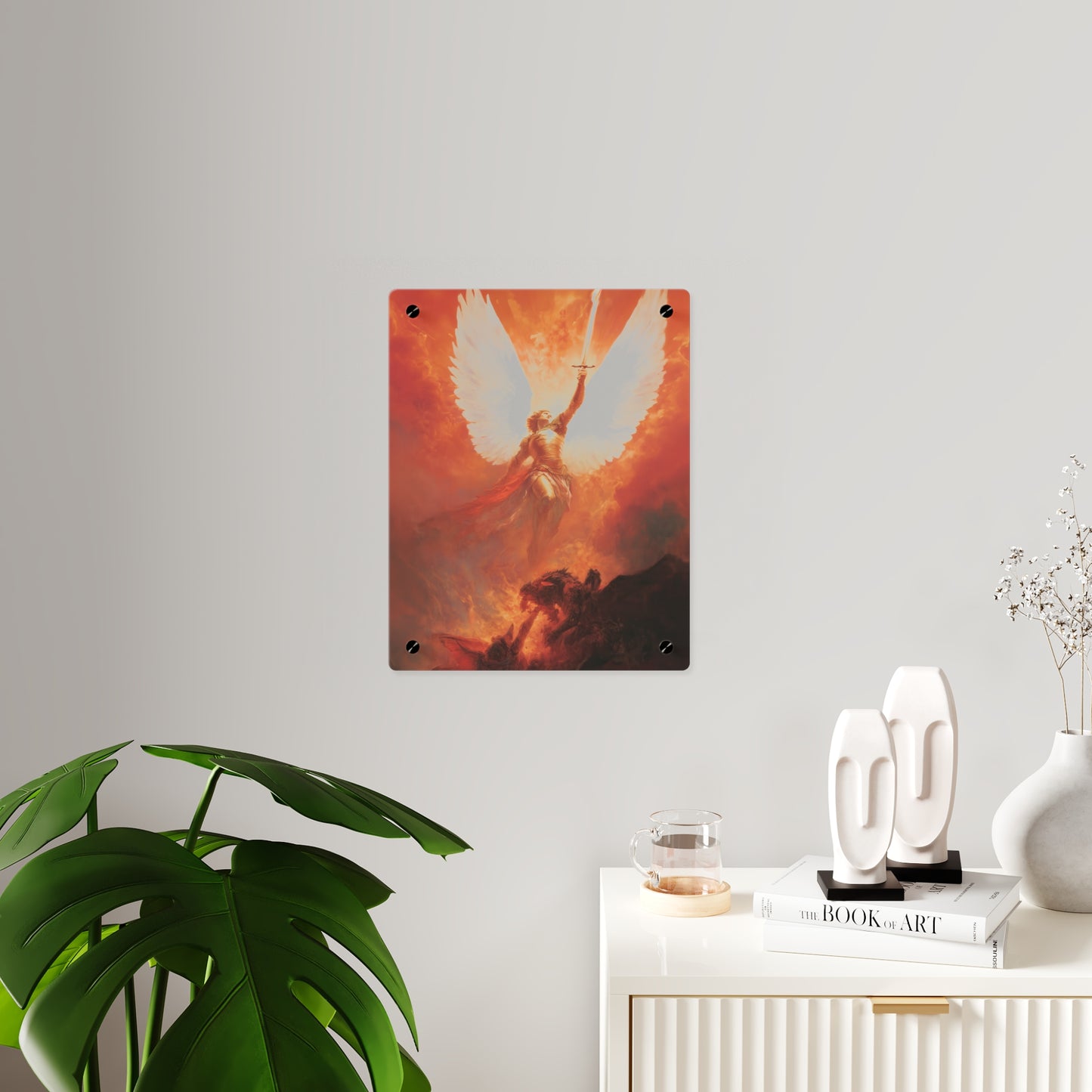 Saint Michael the Archangel Wall Art Panel - Ready to Hang Acrylic Print - Catholic Saint Art - Patron Saint Print - No Frame needed