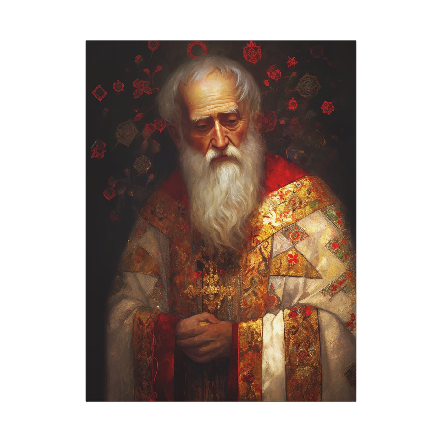 Saint Nicholas - Museum Wrapped Canvas - Sanctified Souls Print - Religious Art for your Home - Father Christmas - Catholic Christmas