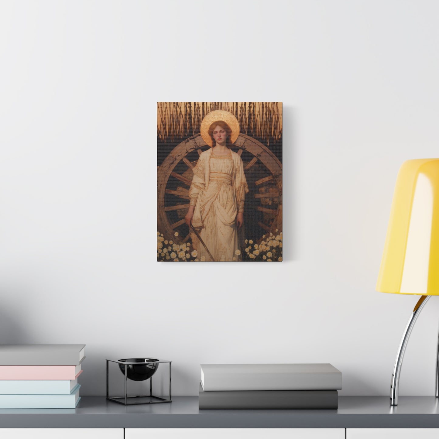 Saint Catherine of Alexandria - Museum Wrapped Canvas - Sanctified Souls Print - Religious Art for your Home - Catholic Patron Saint Art