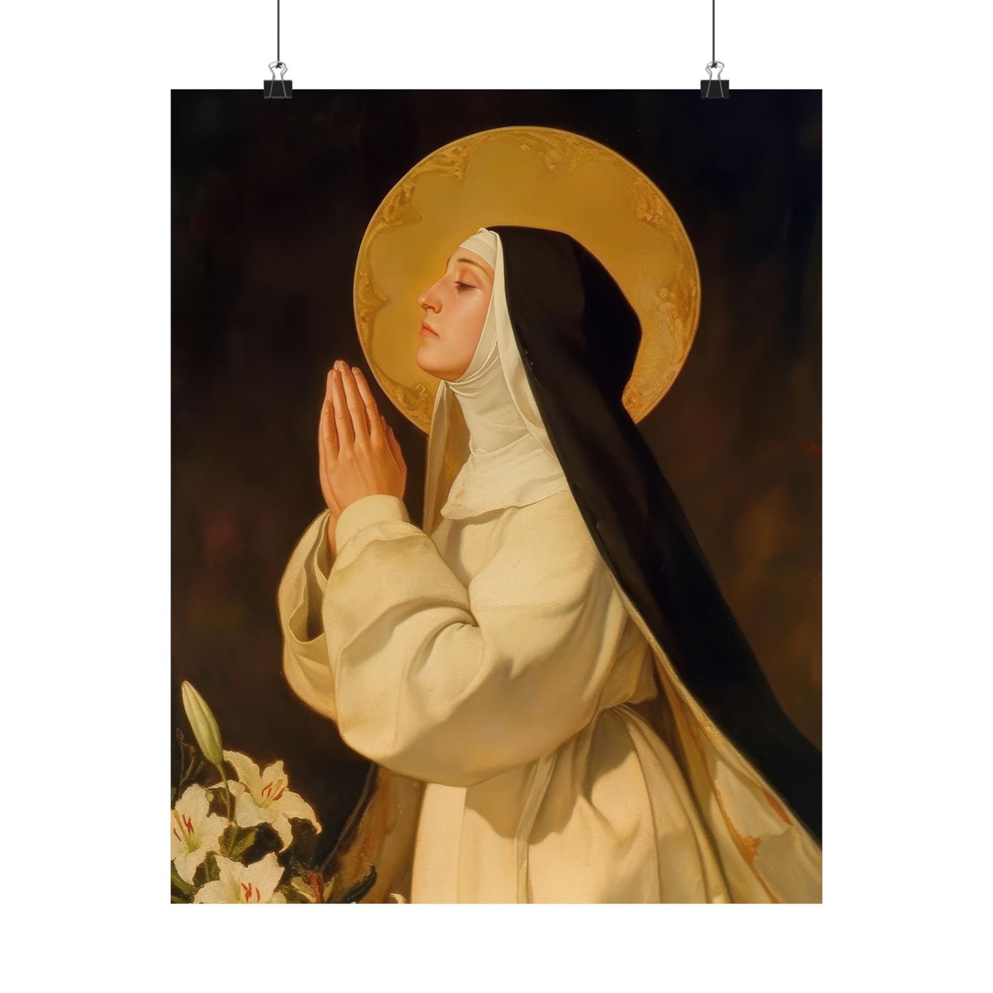 Saint Lutgardis Poster Print - Sanctified Souls Print - Multiple Sizes - Premium Posters - Catholic Art for your home