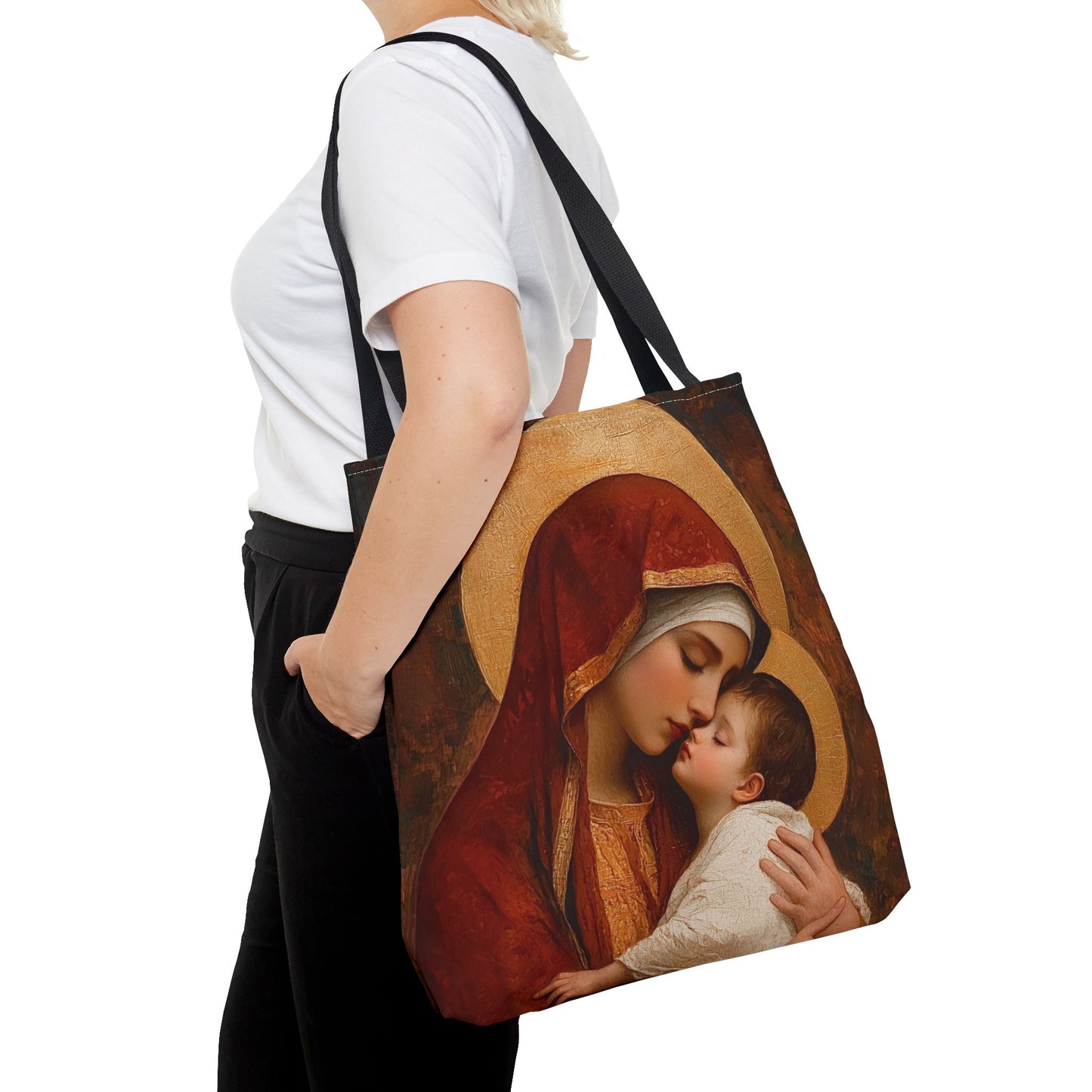 Our Lady of Tenderness - Mother Mary and the Christ Child - Marian Art - Tote Bag - Large Medium Small Faith Art Bag - Tote Purse