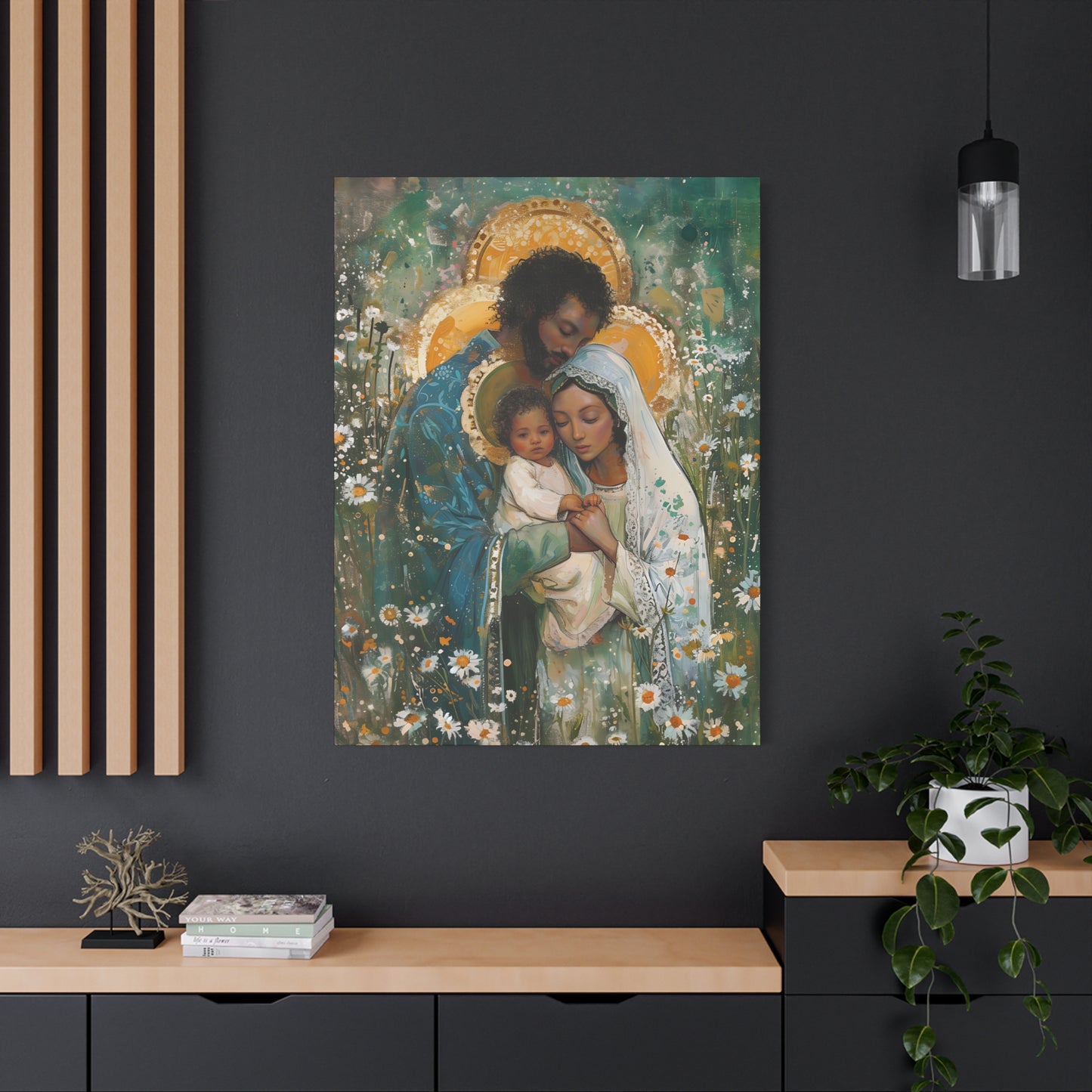 Sacred Sanctuary - Mary, Joseph, and the Infant Jesus - Museum Wrapped Canvas - Sanctified Souls Print - Religious Art - The Holy Family
