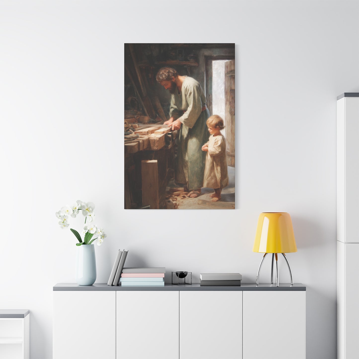 Saint Joseph the Worker - Museum Wrapped Canvas - Sanctified Souls Print - Religious Art for your Home
