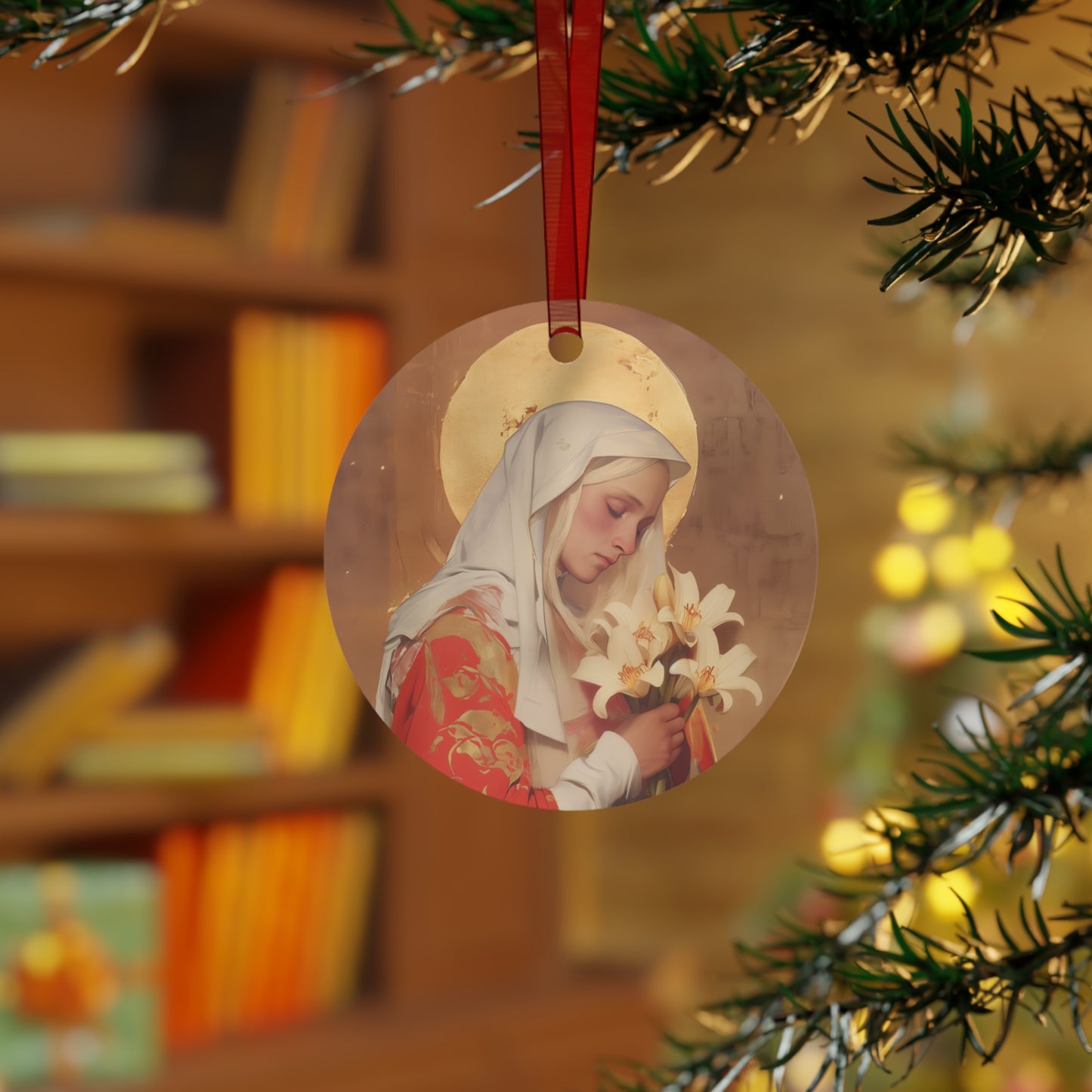 Saint Faith of Agen - Metal Ornament - Religious Holiday Christmas Ornament and Keepsake