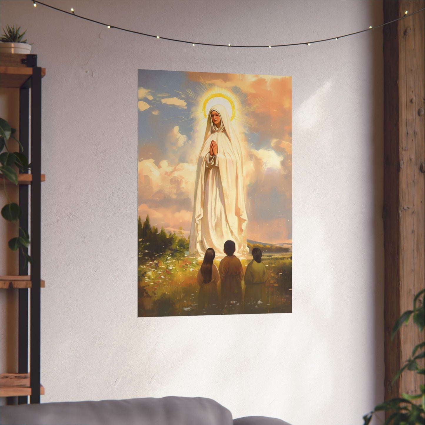 Our Lady of Fátima Poster Print - Sanctified Souls Print - Multiple Sizes - Premium Posters - Catholic Art for your home