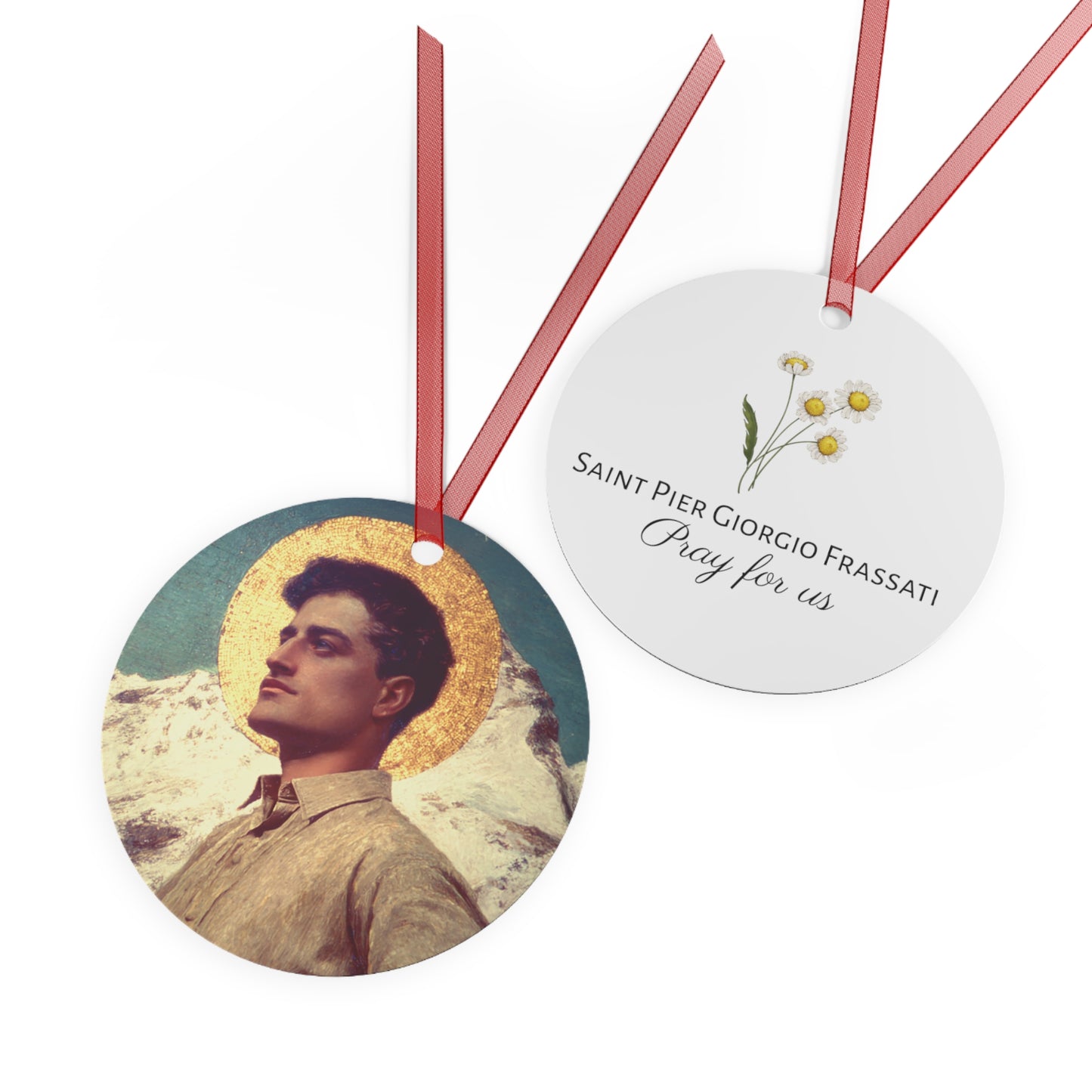 Saint Pier Giorgio Frassati Metal Ornament - Religious Holiday Christmas Ornament and Keepsake - Prayer Ornament