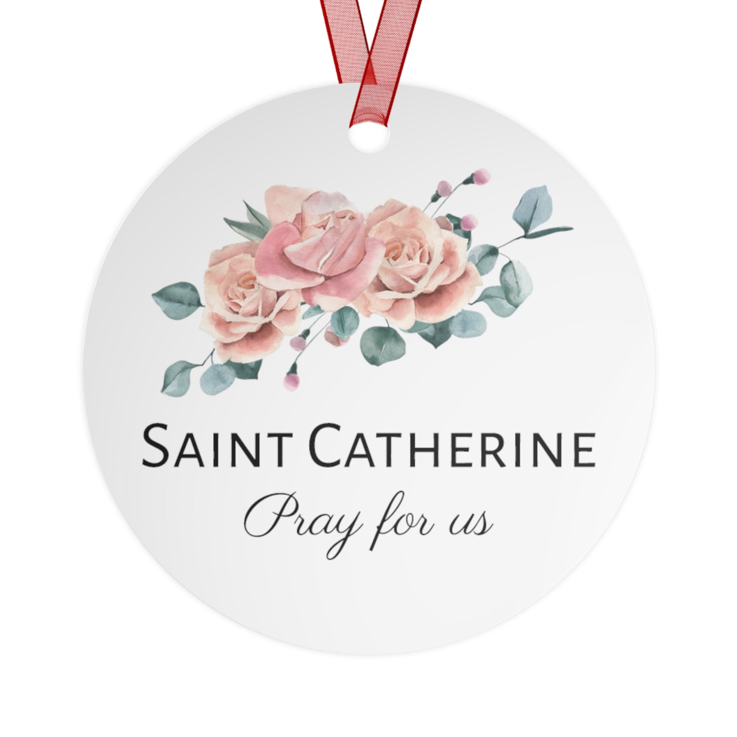 Saint Catherine de Ricci Metal Ornament - Religious Holiday Christmas Ornament and Keepsake - Double sided