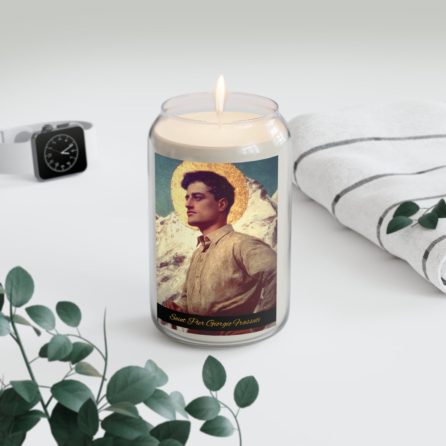 Saint Pier Giorgio Frassati - Scented Prayer Candle, 13.75oz - Candle - Catholic Art - prayer room Scented Candle - Religious Saint