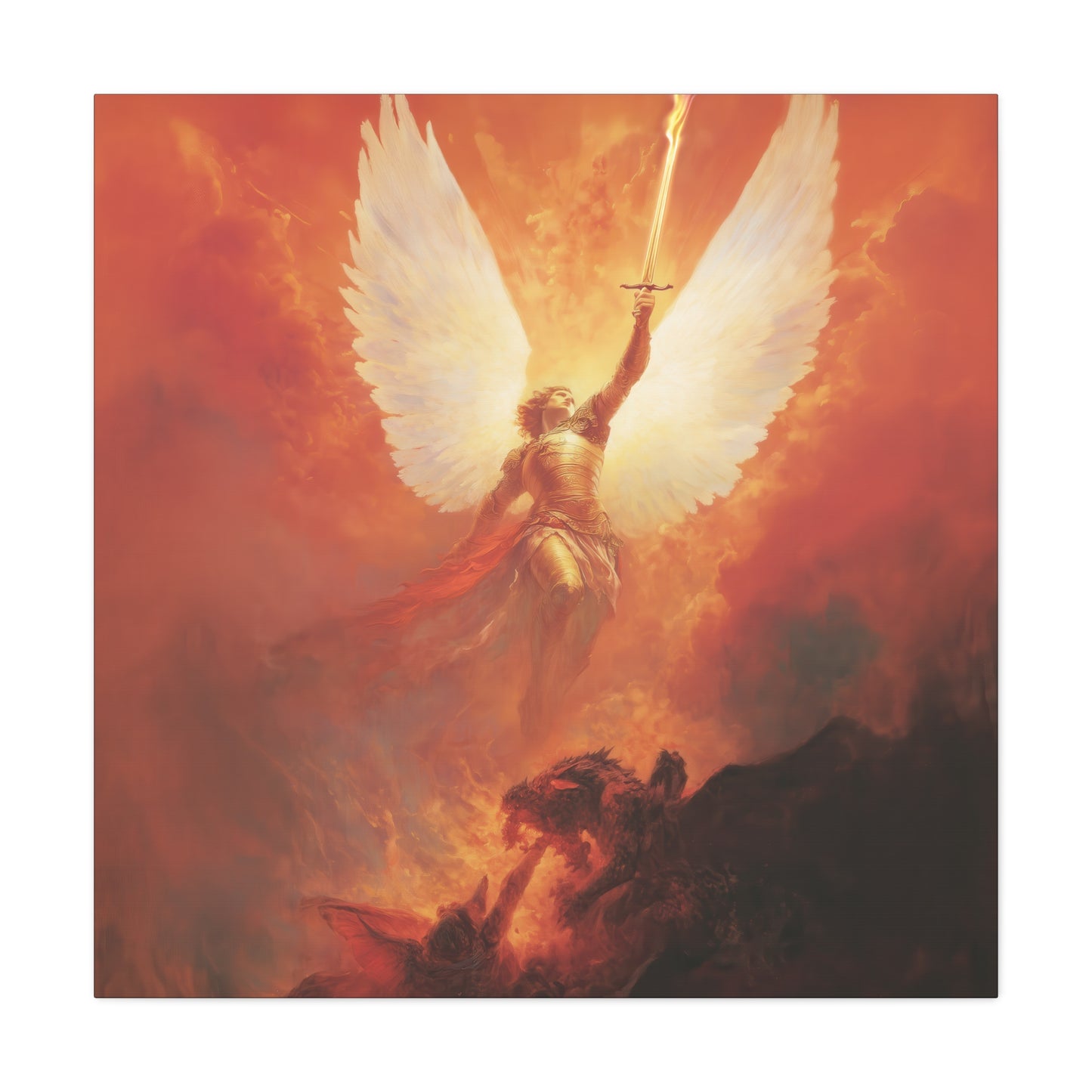 Saint Michael the Archangel - Museum Wrapped Canvas - Sanctified Souls Print - Religious Art for your Home - Angel Art - Religious