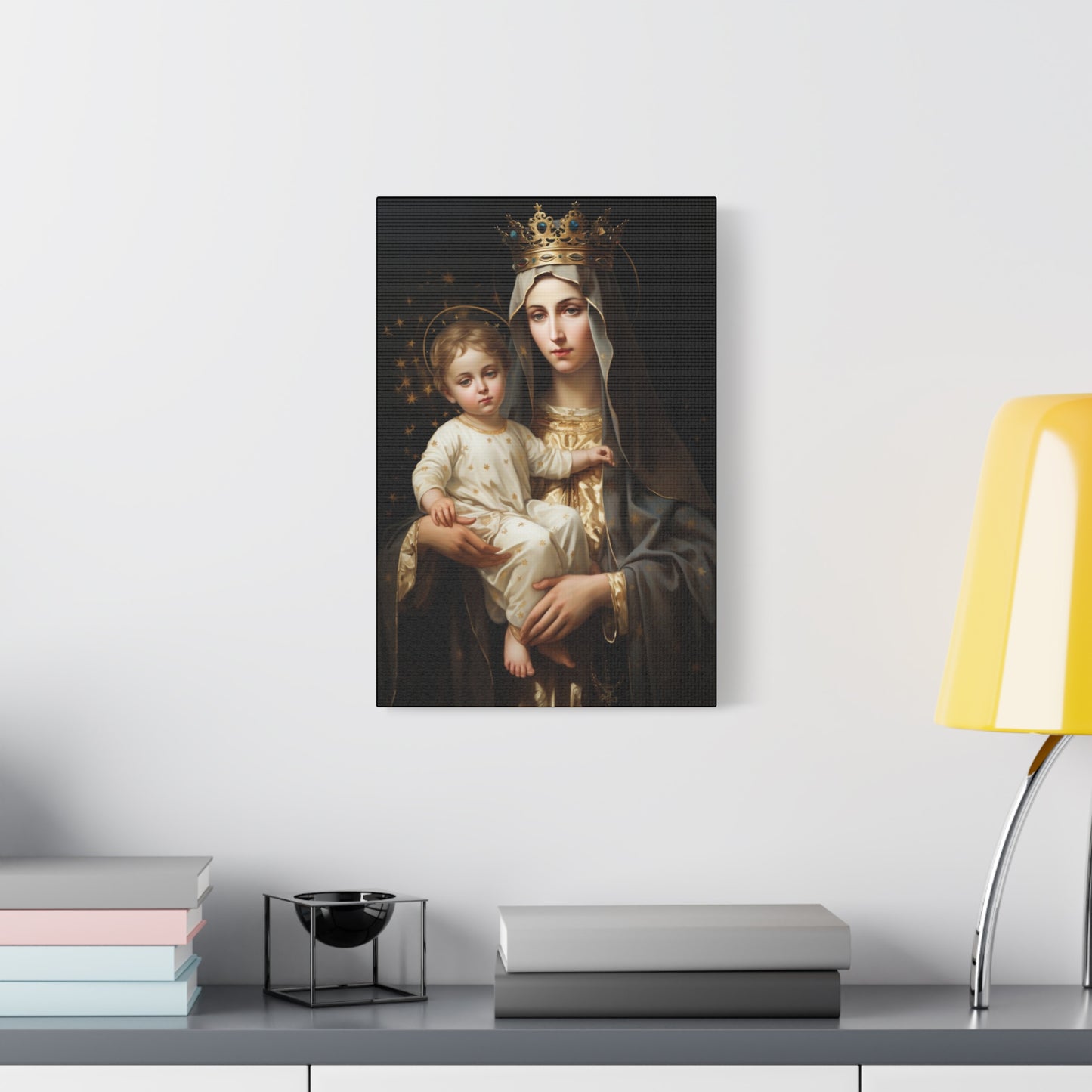 Our Lady of Mount Carmel - Museum Wrapped Canvas - Sanctified Souls Print - Mary the Blessed Virgin
