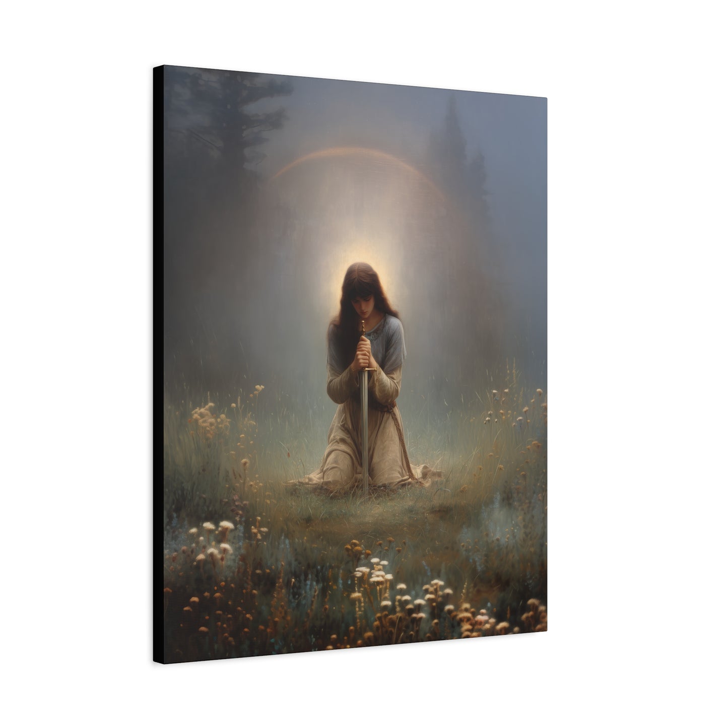 Saint Joan of Arc - Museum Wrapped Canvas - Sanctified Souls Print - Religious Art for your Home - Catholic Patron Saint Art