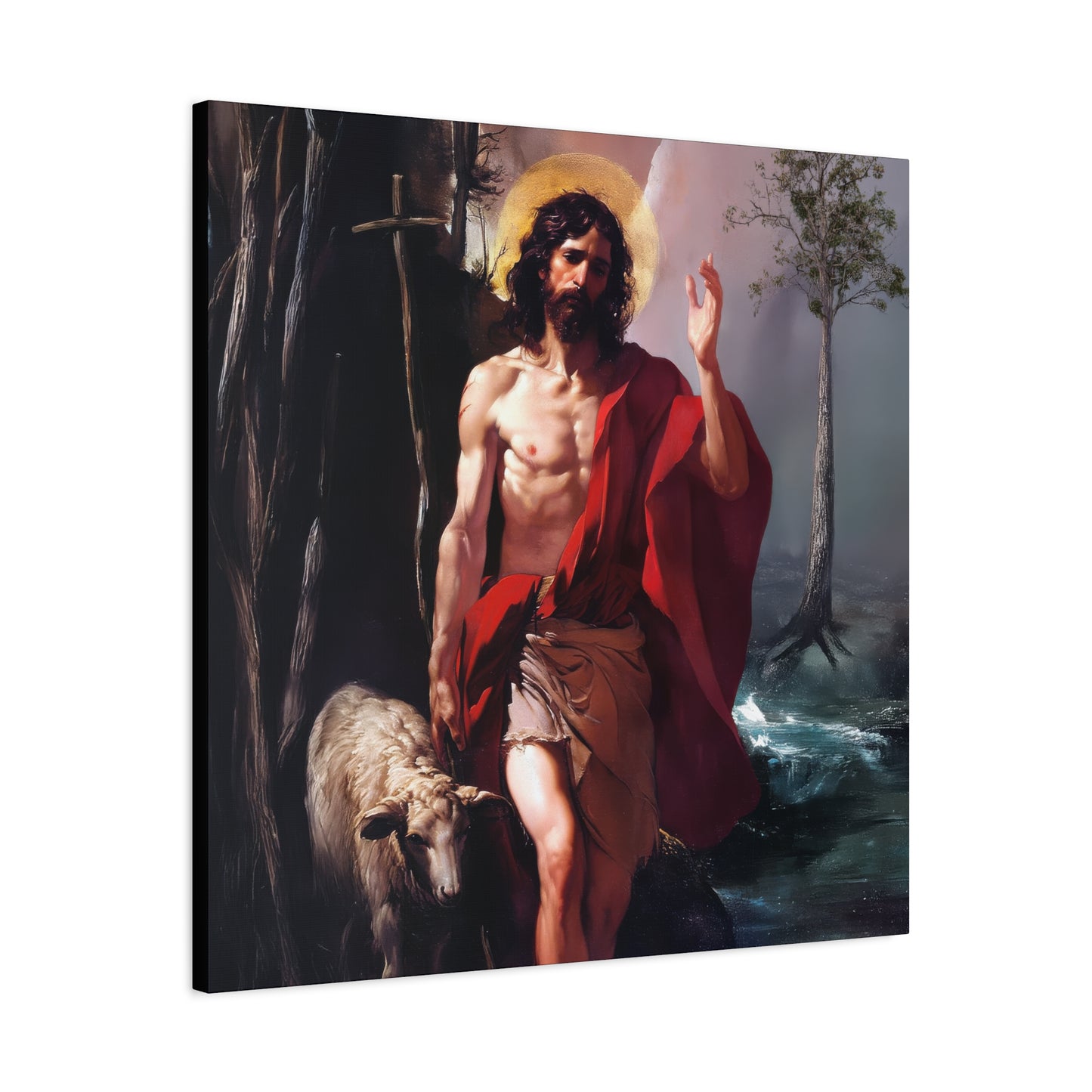 Saint John the Baptist - Museum Wrapped Canvas - Sanctified Souls Print - Religious Art for your Home - Catholic Patron Saint Art