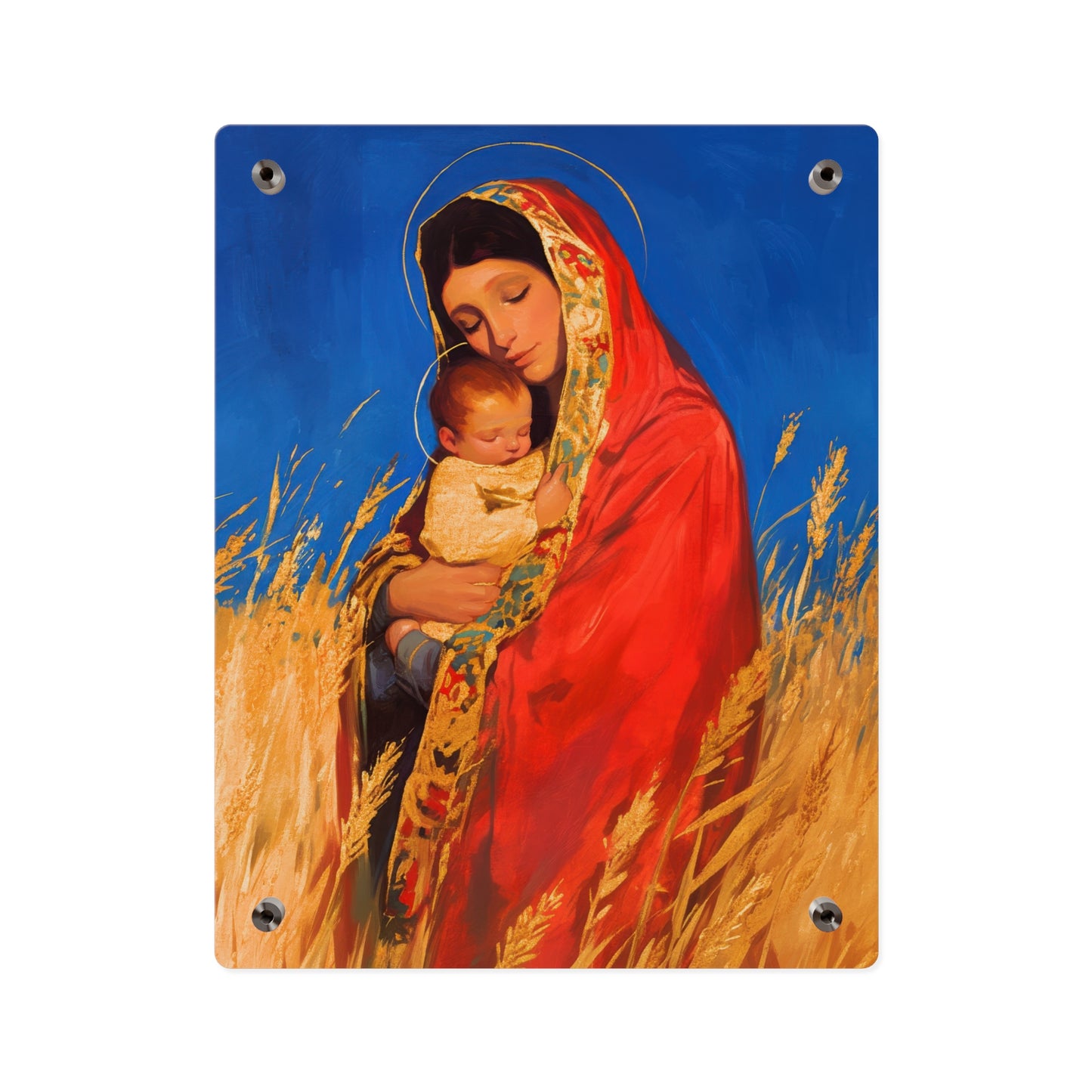 Our Lady of the Harvest - Wall Art Panel - Ready to Hang Acrylic Print - Catholic Saint Art - Patron Saint Print