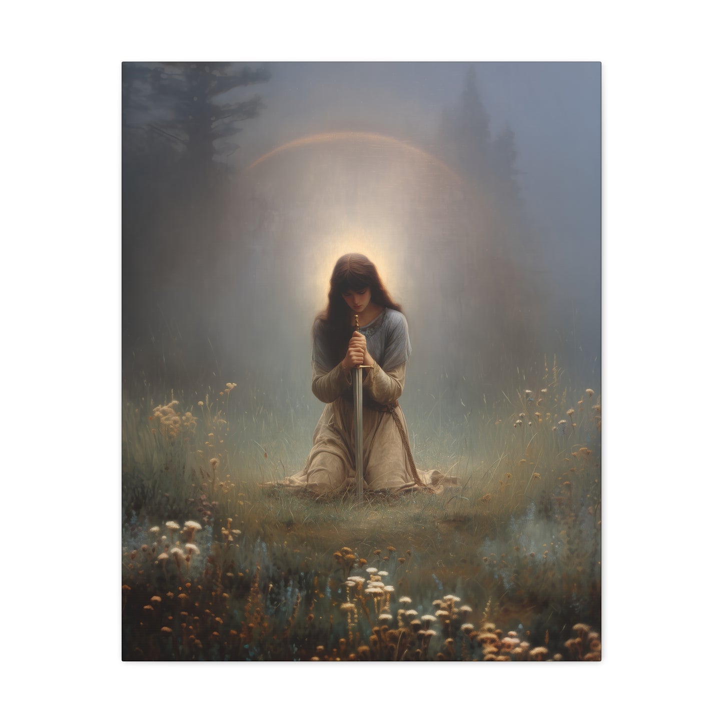 Saint Joan of Arc - Museum Wrapped Canvas - Sanctified Souls Print - Religious Art for your Home - Catholic Patron Saint Art