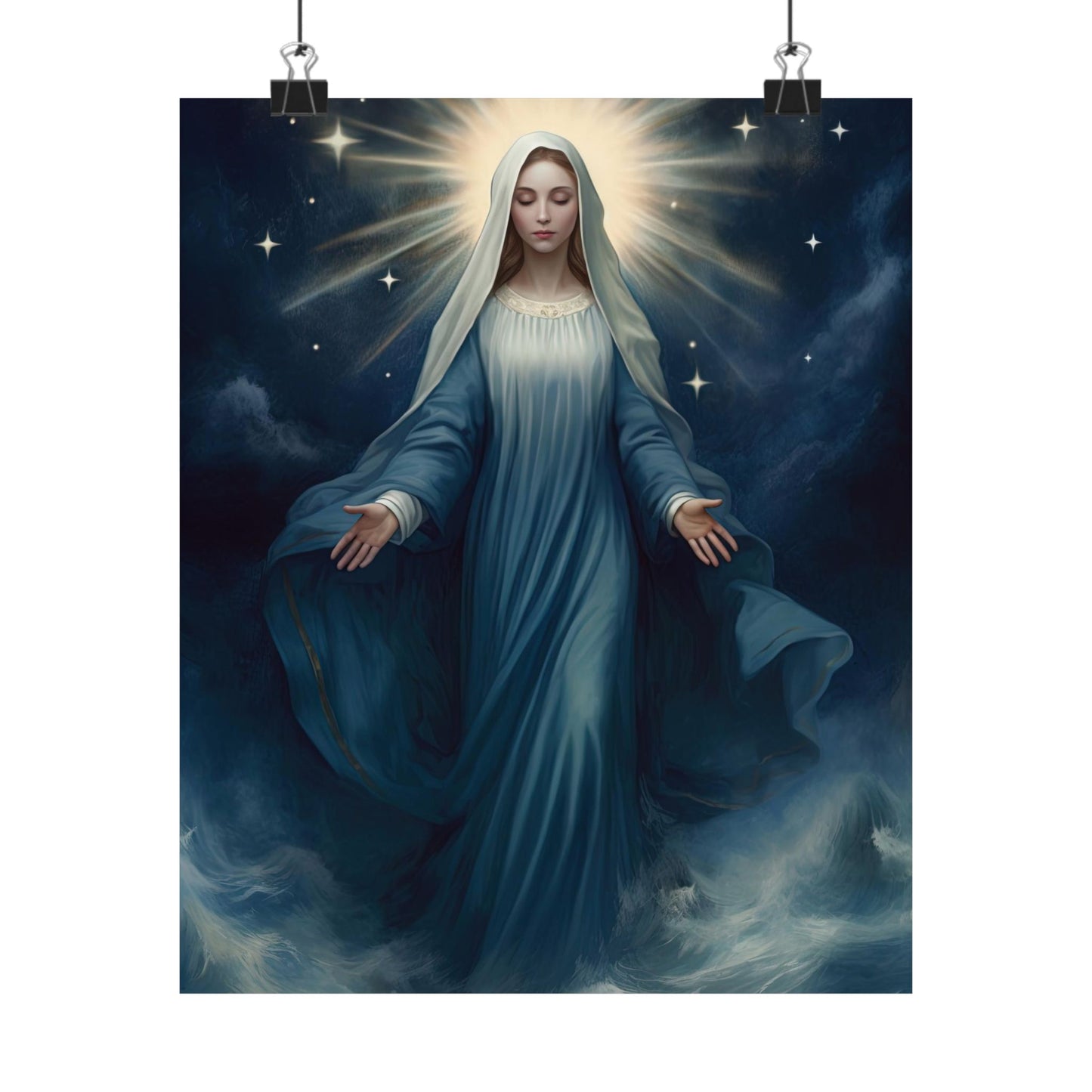 Our Lady, Star of the Sea - Sanctified Souls Print - Multiple Sizes - Premium Matte Vertical Posters - Stella Maris Print