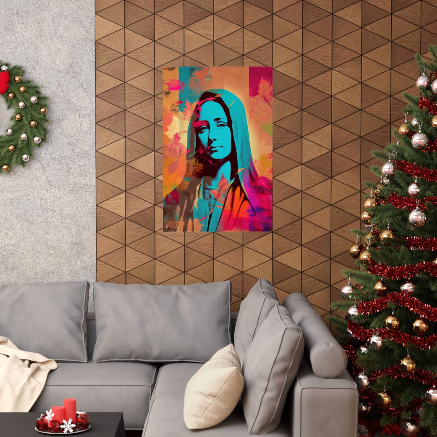 Mary The Blessed Virgin - Sanctified Souls Print - Multiple Sizes - Premium Matte Vertical Poster - Pop Surreal Lowbrow Art Style