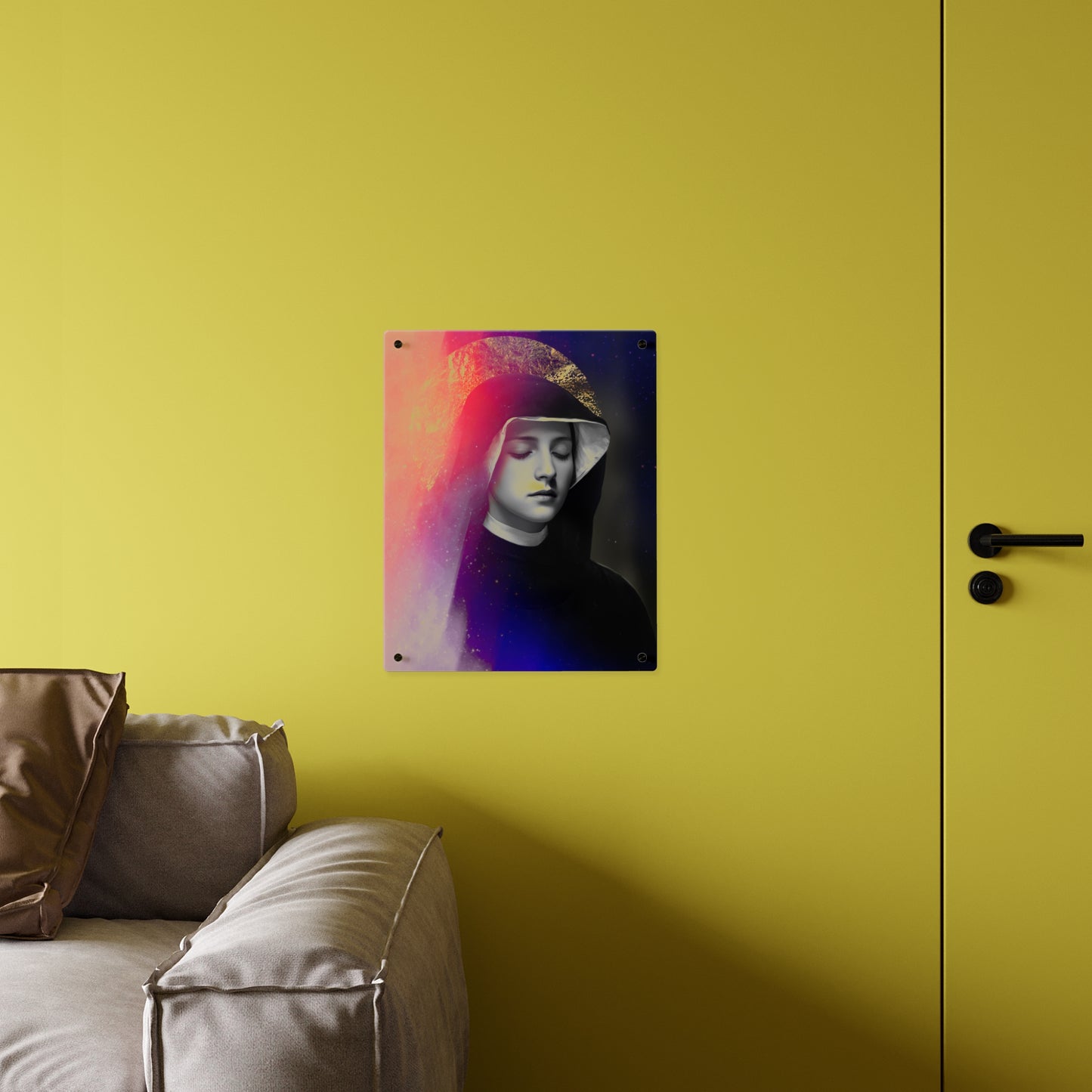 Saint Faustina Kowalska Wall Art Panel - Ready to Hang Acrylic Print - Catholic Saint Art - Patron Saint Print - No Frame needed