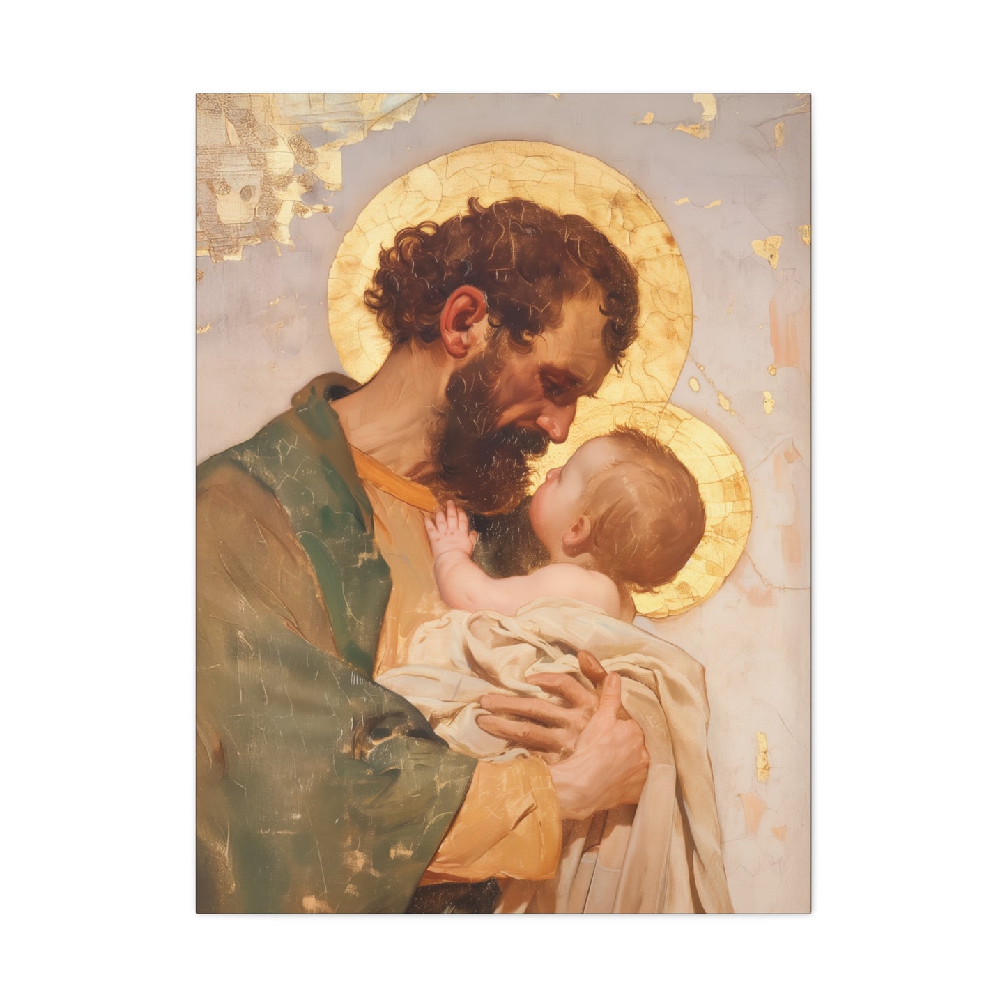Saint Joseph, Pillar of the Holy Family - Museum Wrapped Canvas - Print - Religious Art for your Home - Christian print - Prayer Room