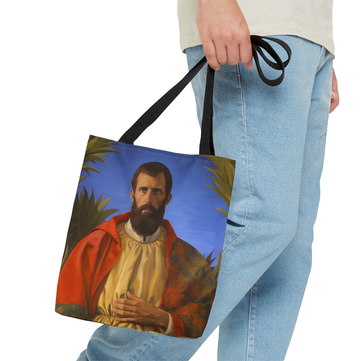Saint Thomas the Apostle Tote Bag - Large Medium Small Faith Art Bag - Re usable Tote Purse - Double Sided - Catholic Art Bag