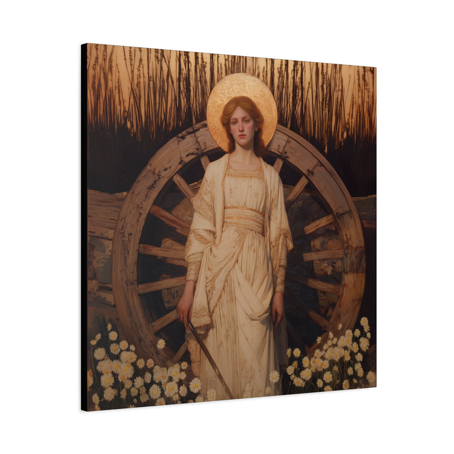 Saint Catherine of Alexandria - Museum Wrapped Canvas - Sanctified Souls Print - Religious Art for your Home - Catholic Patron Saint Art