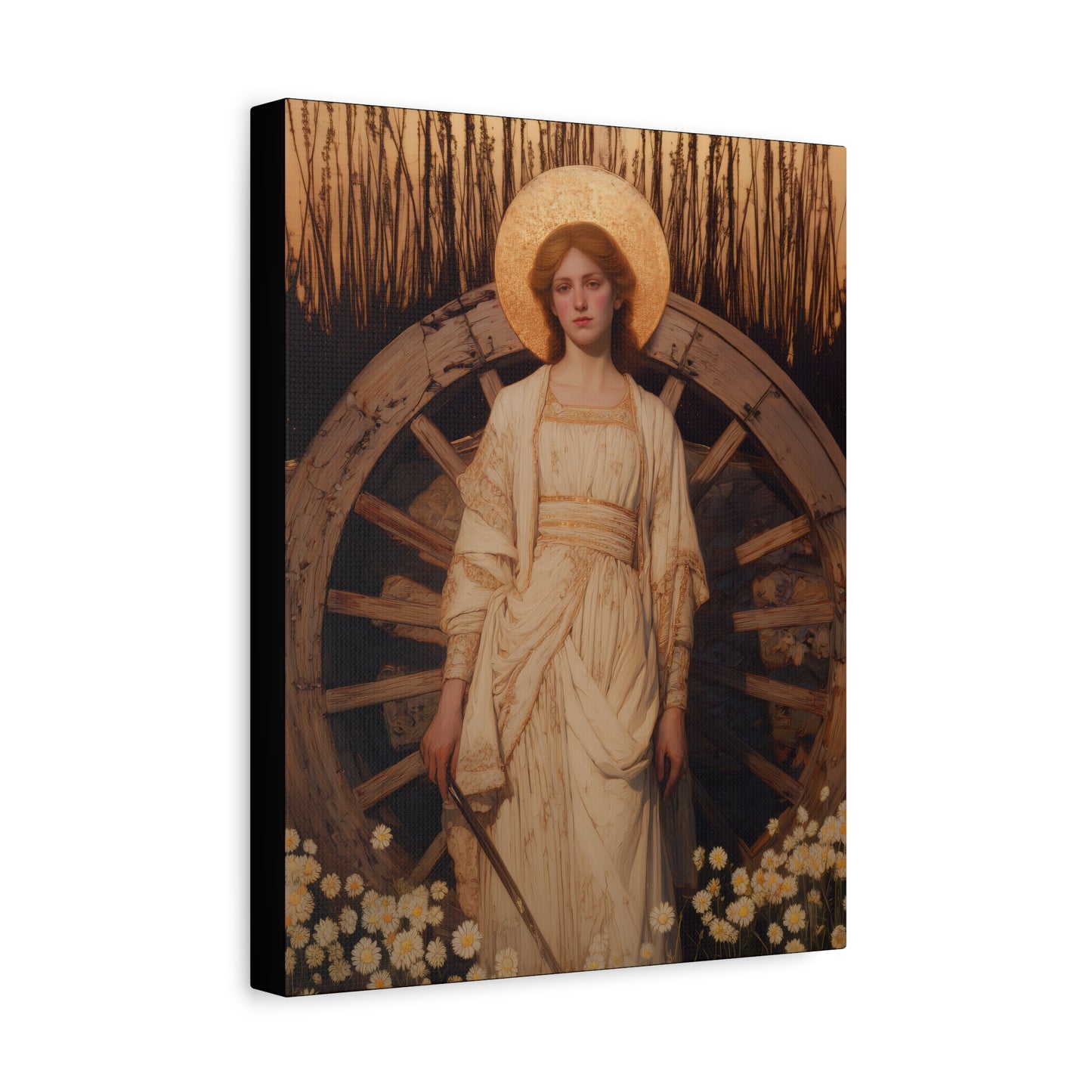Saint Catherine of Alexandria - Museum Wrapped Canvas - Sanctified Souls Print - Religious Art for your Home - Catholic Patron Saint Art