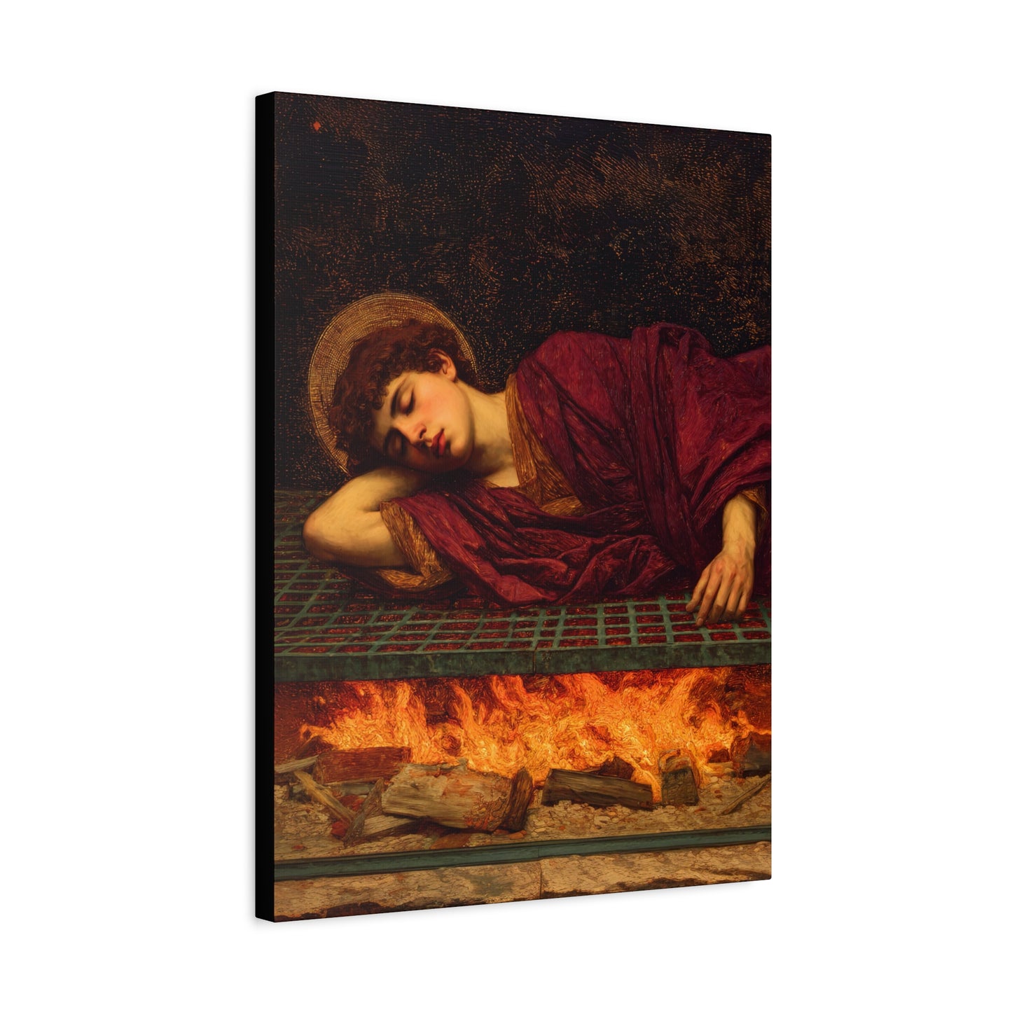 Saint Lawrence - Museum Wrapped Canvas - Sanctified Souls Print - Religious Art for your Home - Catholic Patron Saint Art
