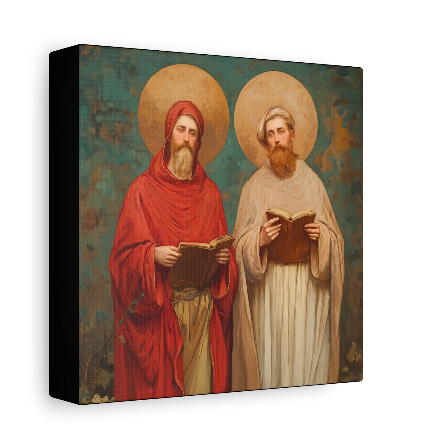 Saints Cosmas and Damian - Multiple Sizes - Catholic Home art - Museum Wrapped Canvas - Sanctified Souls Print - Catholic Martyr Art