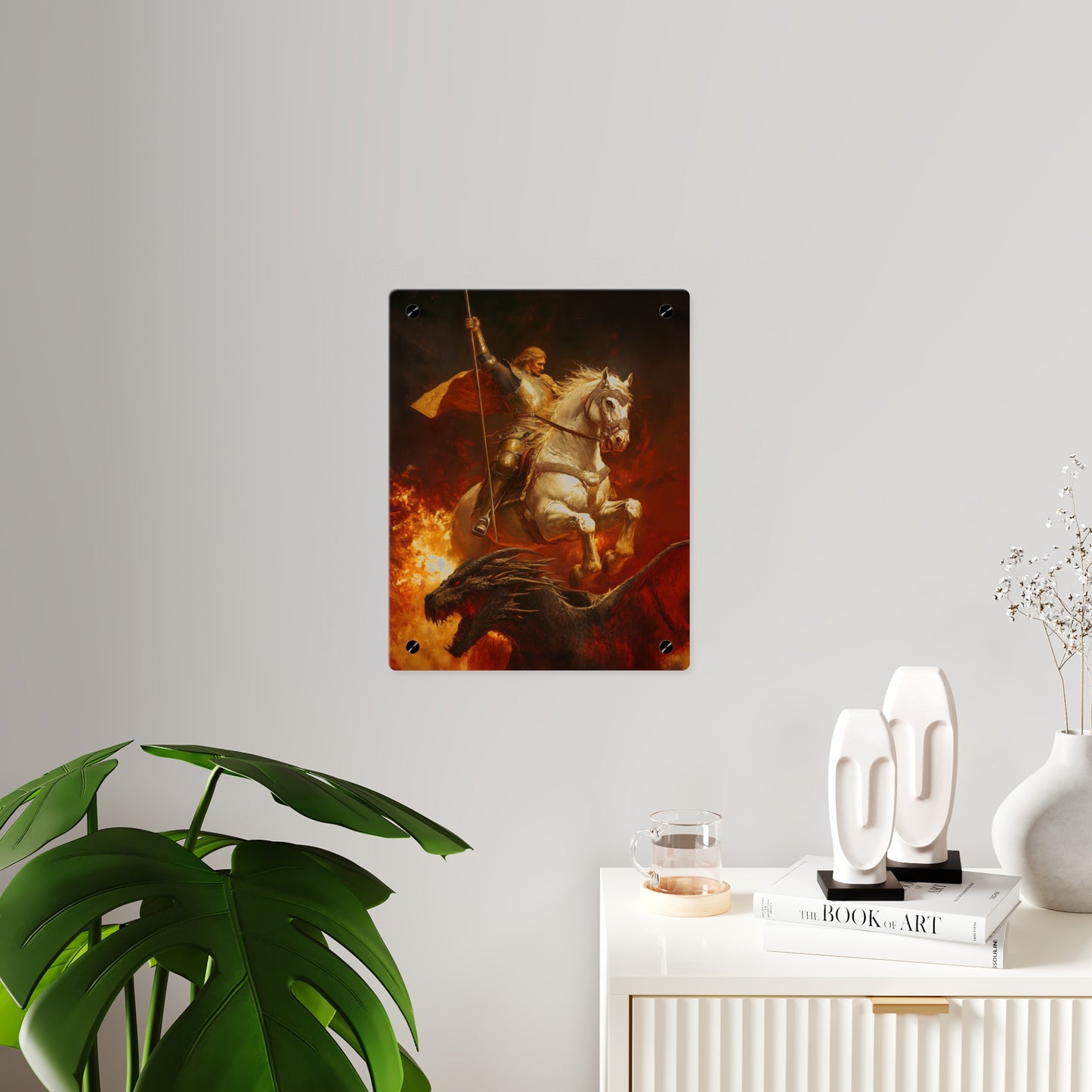 Saint George Wall Art Panel - Ready to Hang Acrylic Print - Catholic Saint Art - Patron Saint Print - No Frame needed