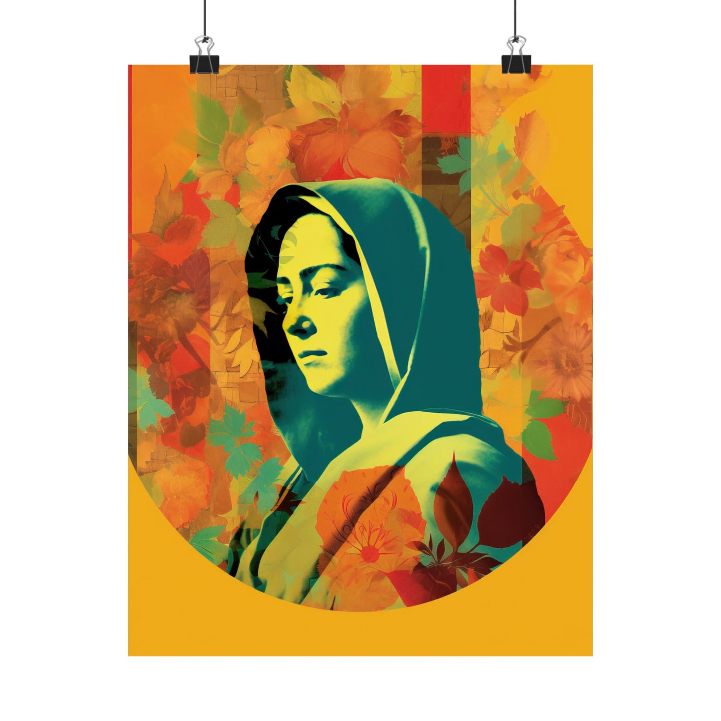 Mary The Blessed Virgin - Sanctified Souls Print - Multiple Sizes - Premium Matte Vertical Poster - Pop Surreal Lowbrow Art Style