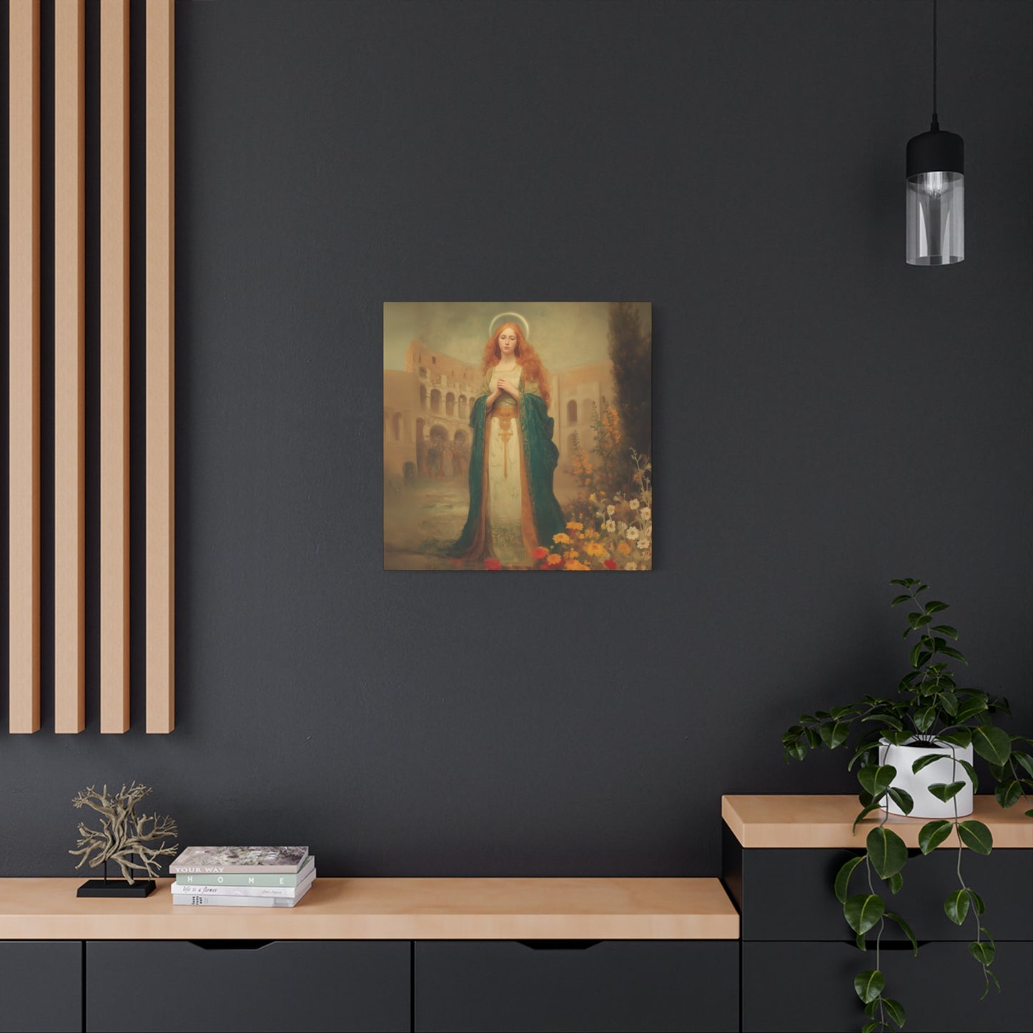Saint Justina - Multiple Sizes - Catholic Home art - Museum Wrapped Canvas - Sanctified Souls Print - Catholic Martyr Art