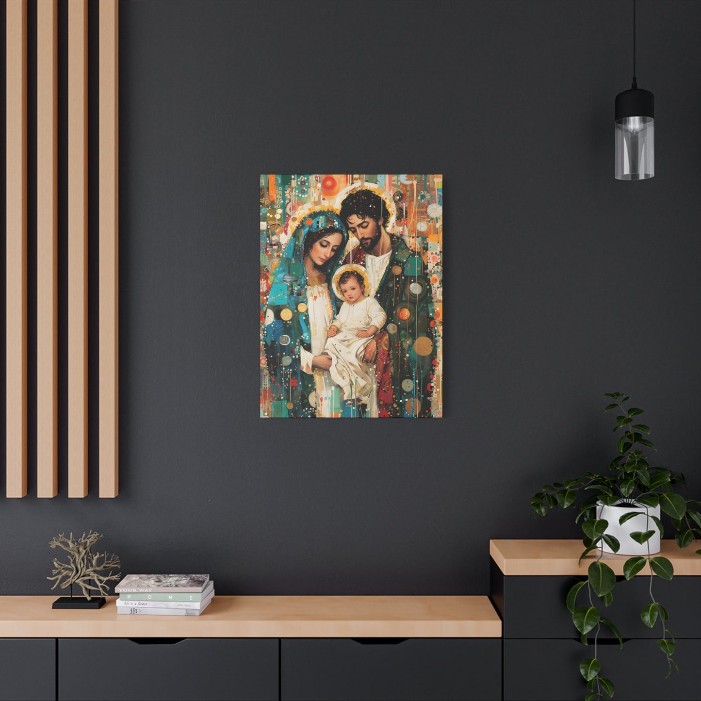Eternal Light - Mary, Joseph, and the Christ Child - Museum Wrapped Canvas - Sanctified Souls Print - Religious Art - Holy Family Art