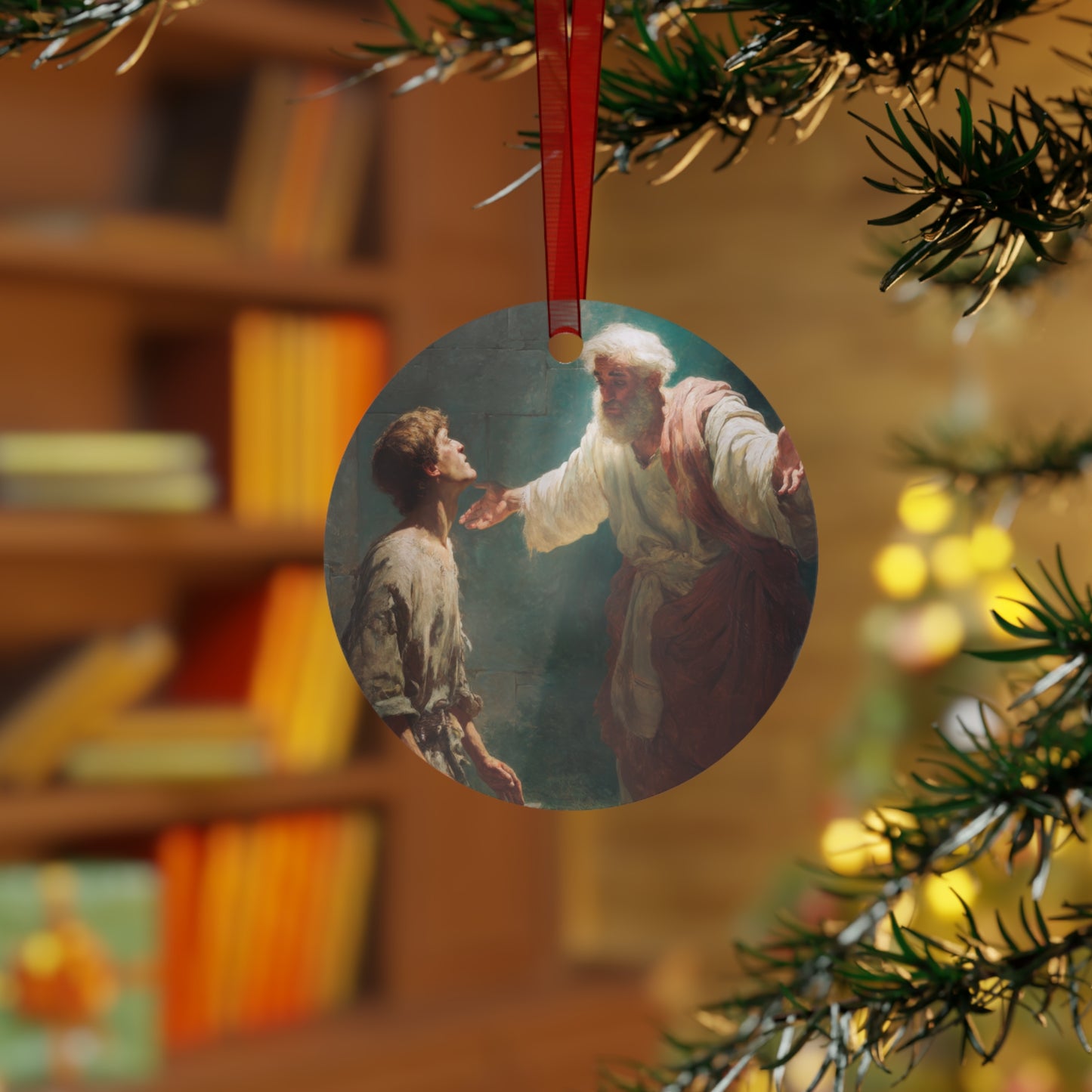 Homecoming of the Prodigal Son - Metal Ornament - Religious Holiday Christmas Ornament and Keepsake