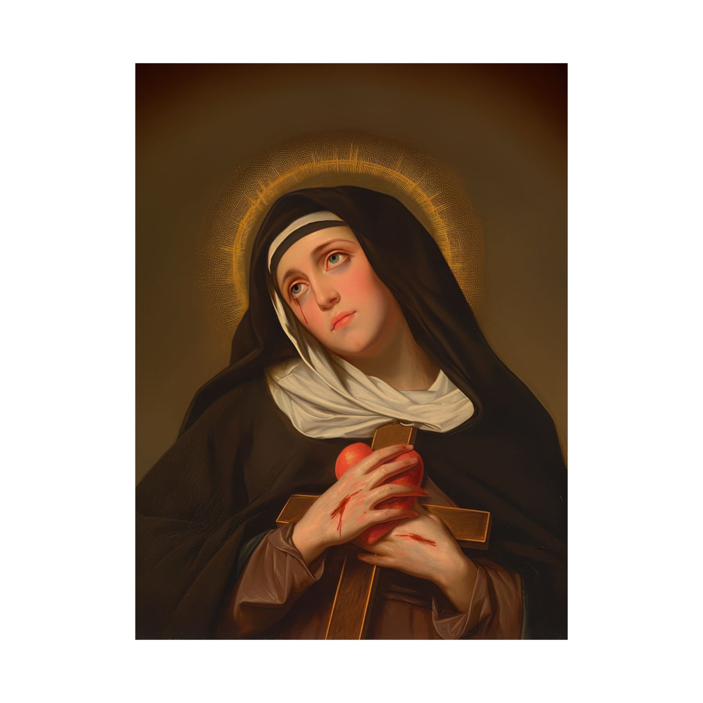 Saint Veronica Giuliani - Sanctified Souls Print - Multiple Sizes - Premium Posters - Catholic Art - Christian painting