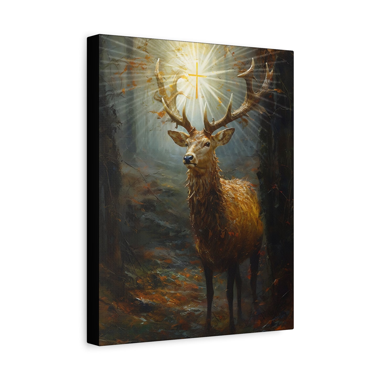 The Stag of Saint Hubert / Saint Hubertus Stag - Museum Wrapped Canvas - Sanctified Souls Print - Religious Art for your Home